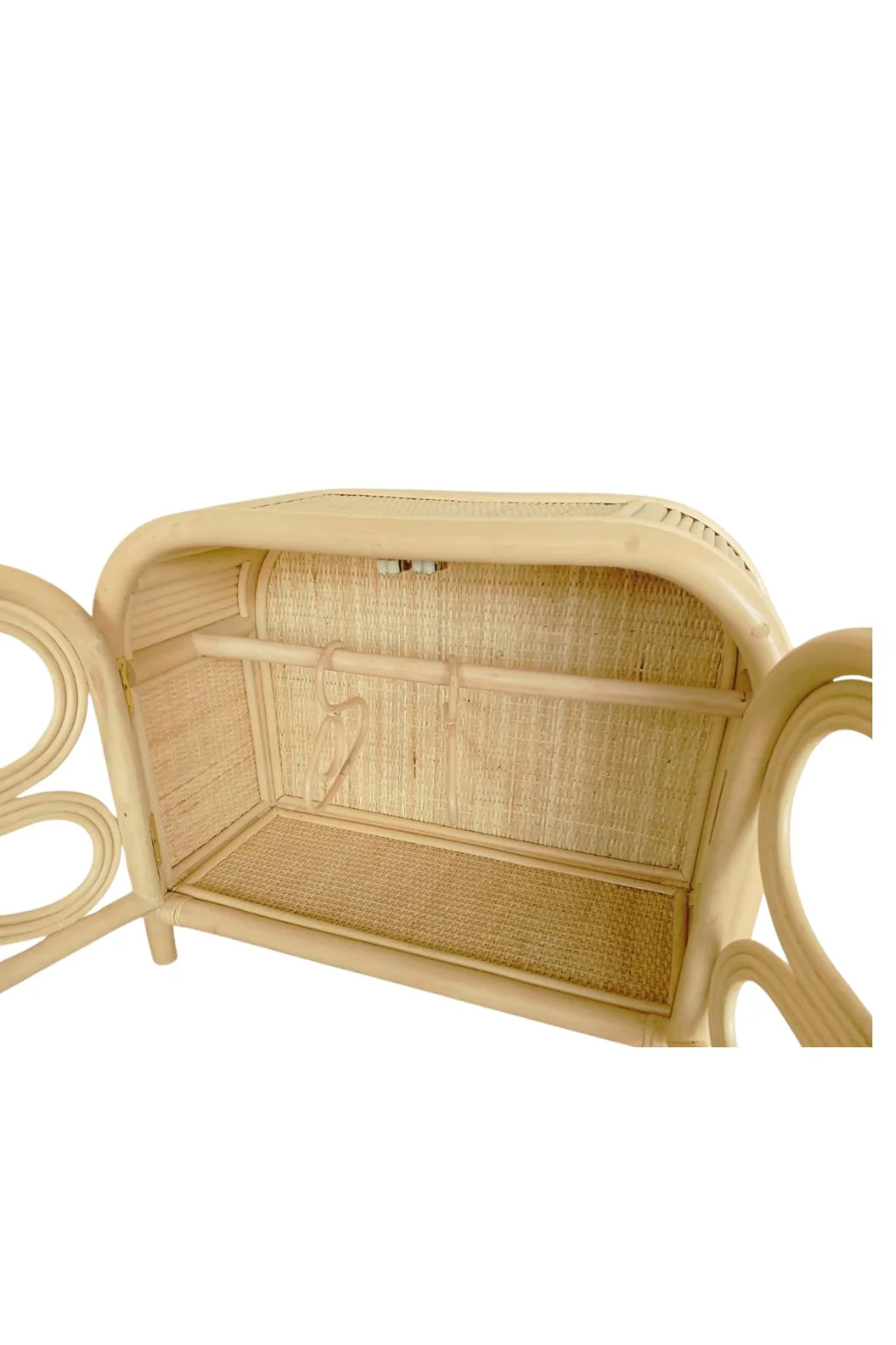 Rattan Doll Clothes Wardrobe | Boho Butterfly Dresser for Kids | Eco-Friendly Nursery Decor - Image 5