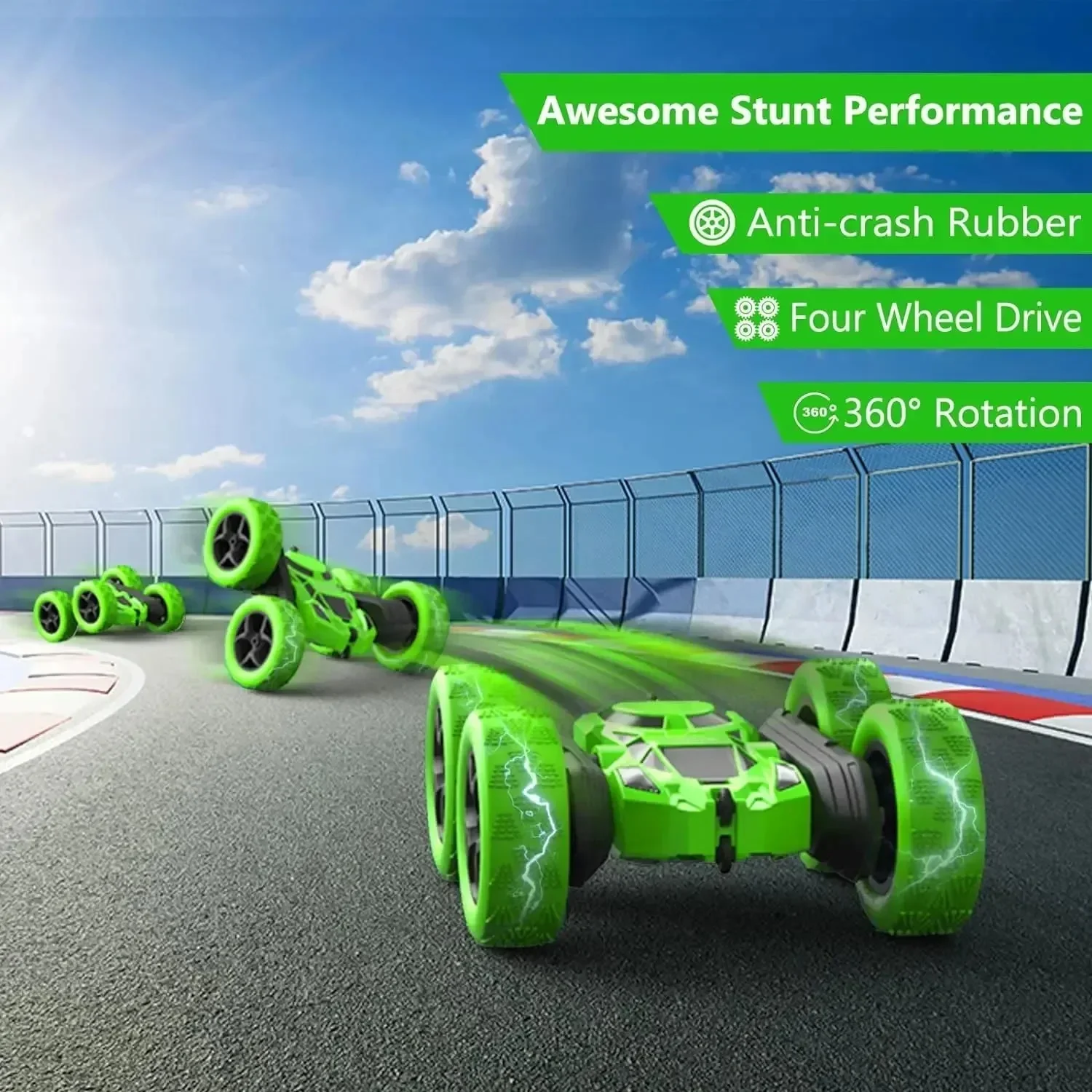 Rc Stunt Car Kids Double Sided Flip Remote Control Cars 2.4G High Speed 360° Rotation Drift Auto Toys Gifts for Boy & Girls - Image 5