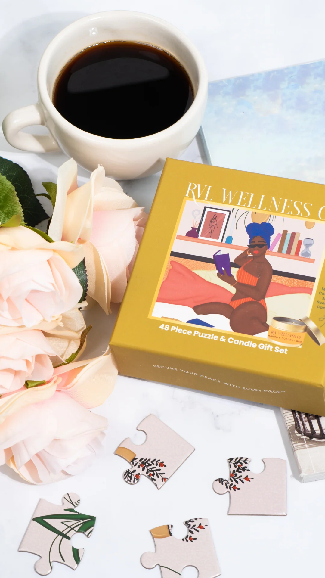 Reading & Relaxing | 48 Piece Puzzle & Candle Gift Set - Image 2
