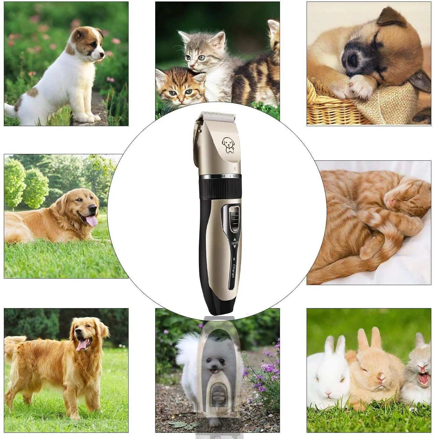Rechargeable Dog Clippers, Low Noise Pet Shaver Dog Grooming Kit Cordless Professional Dog Hair Trimmer with Comb Scissors for Dogs Cats & Others - Image 7