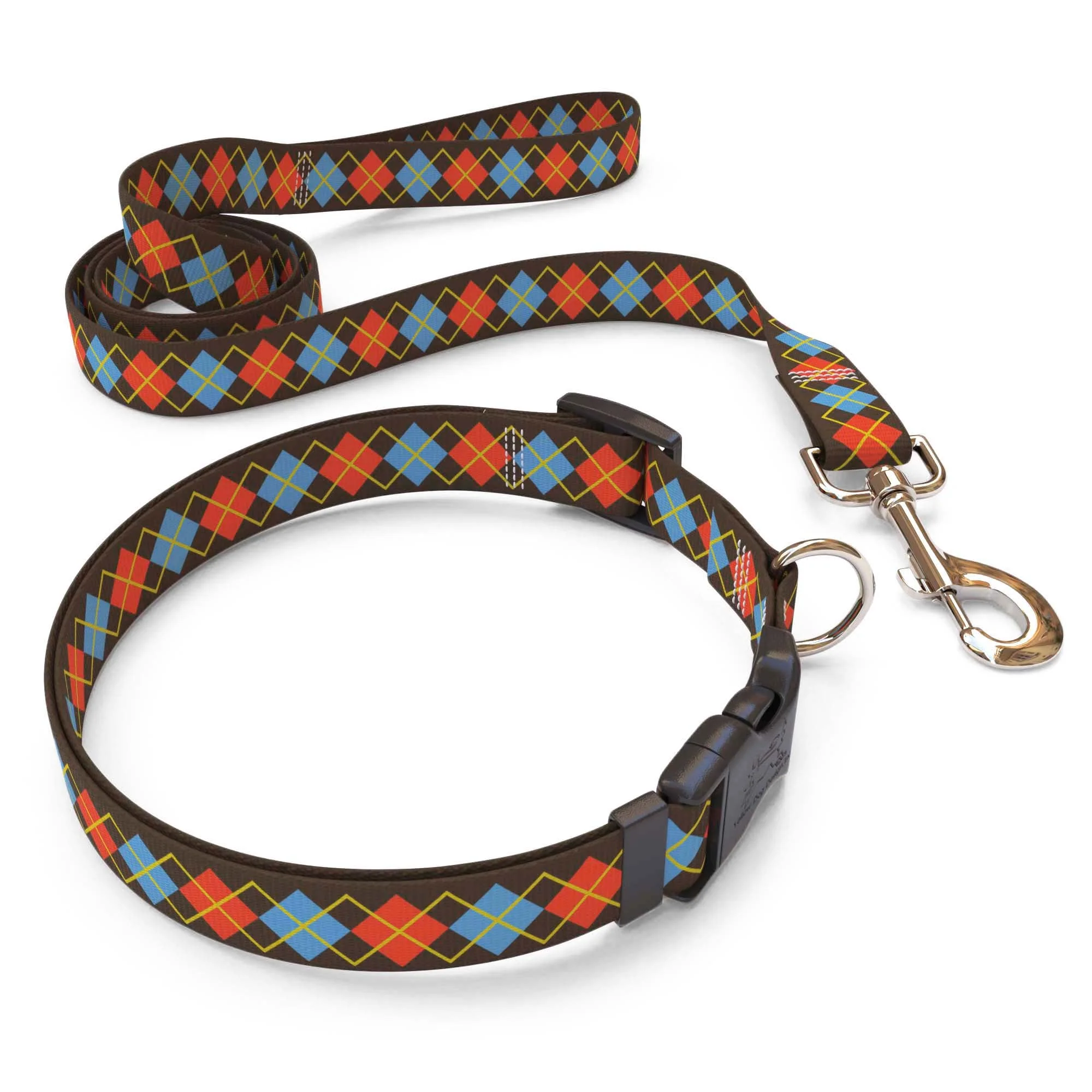 Red Argyle Dog Collar - Image 4