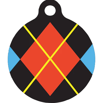 Red Argyle HD Dog ID Tag - Image 3