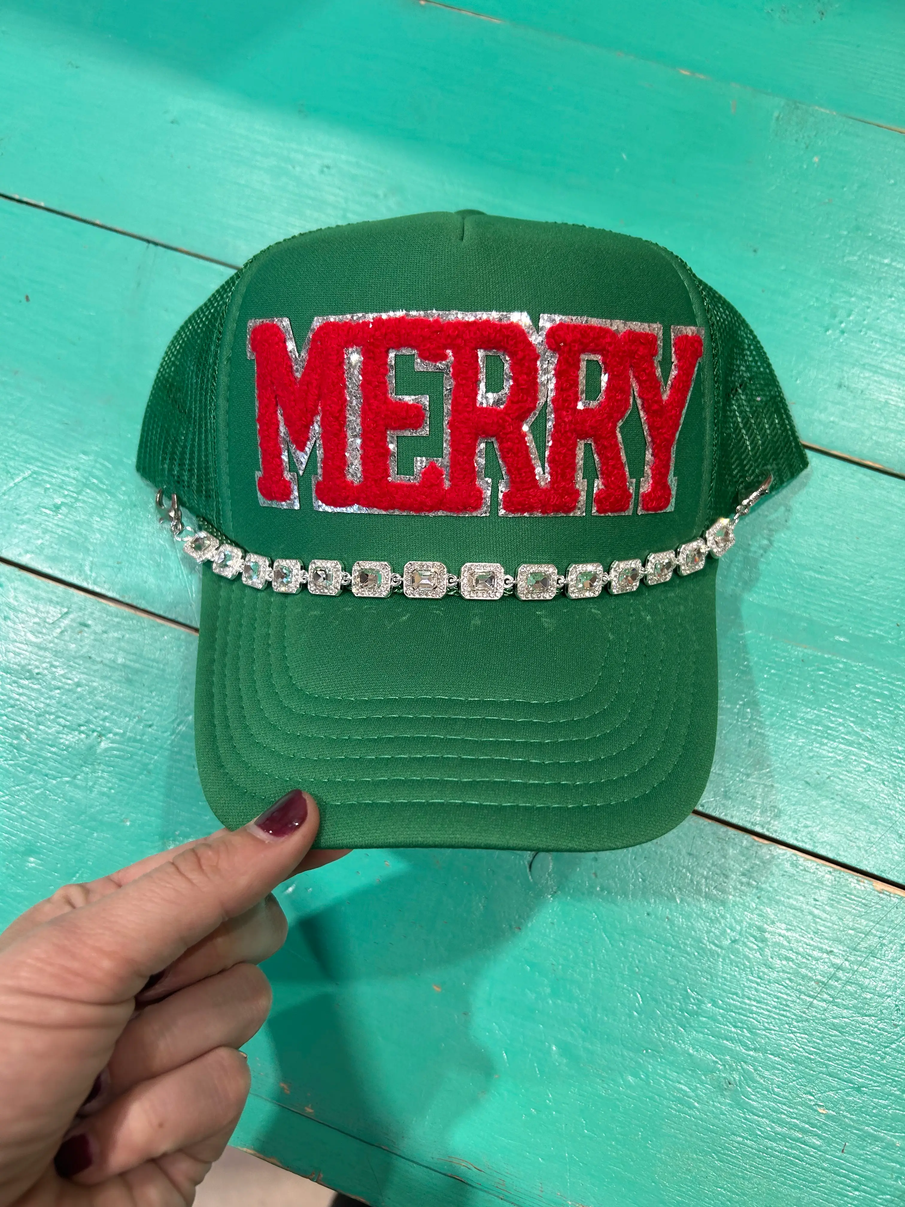 Red Chenille Merry Trucker - Image 3