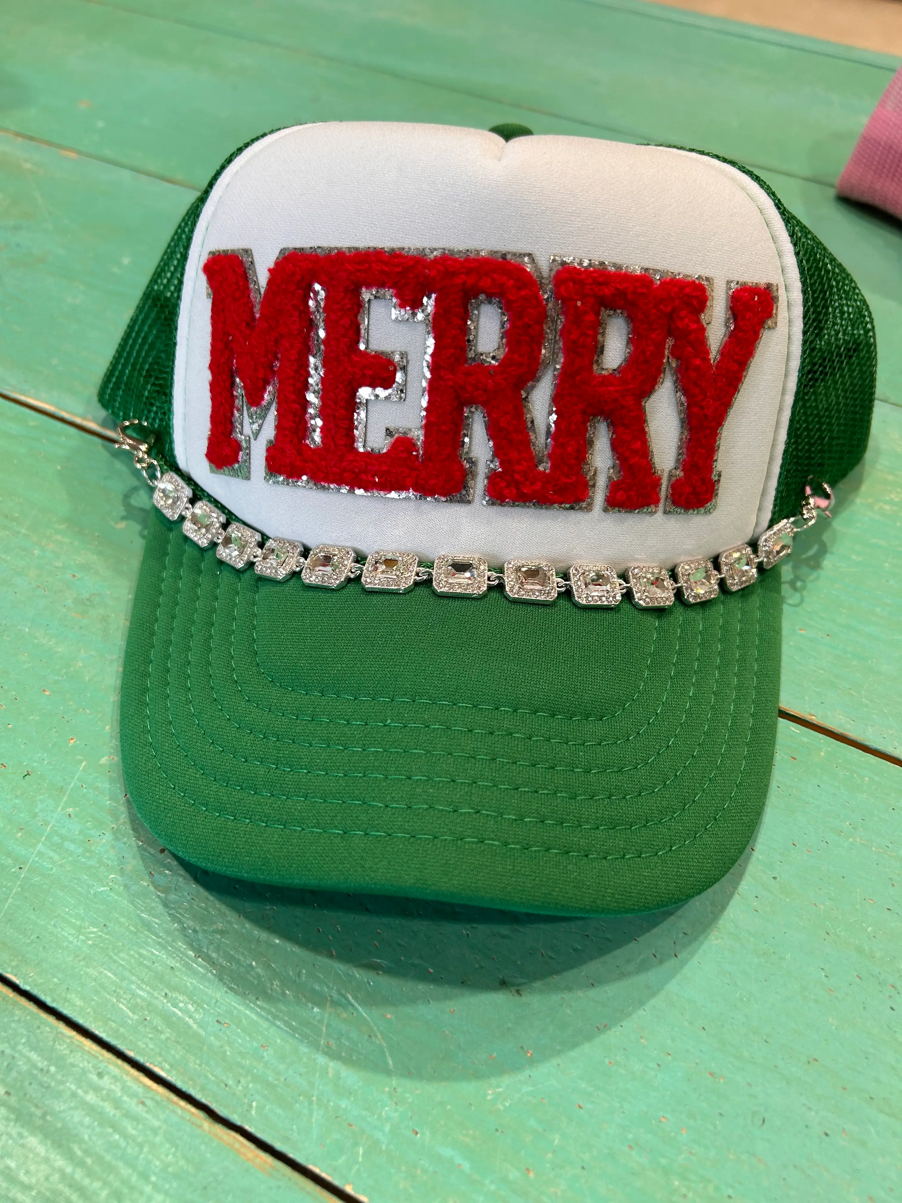 Red Chenille Merry Trucker - Image 4