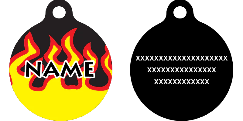 Red Flames HD Dog ID Tag - Image 2