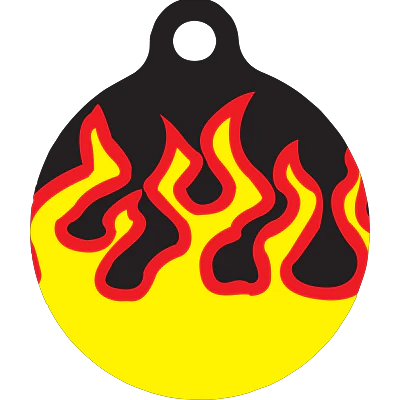 Red Flames HD Dog ID Tag - Image 4
