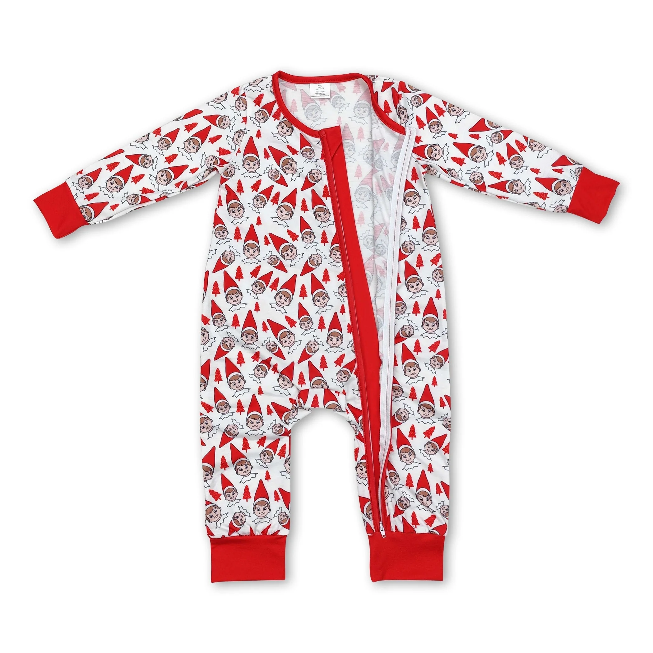 Red hat Christmas tree baby kids zipper sleeper - Image 2