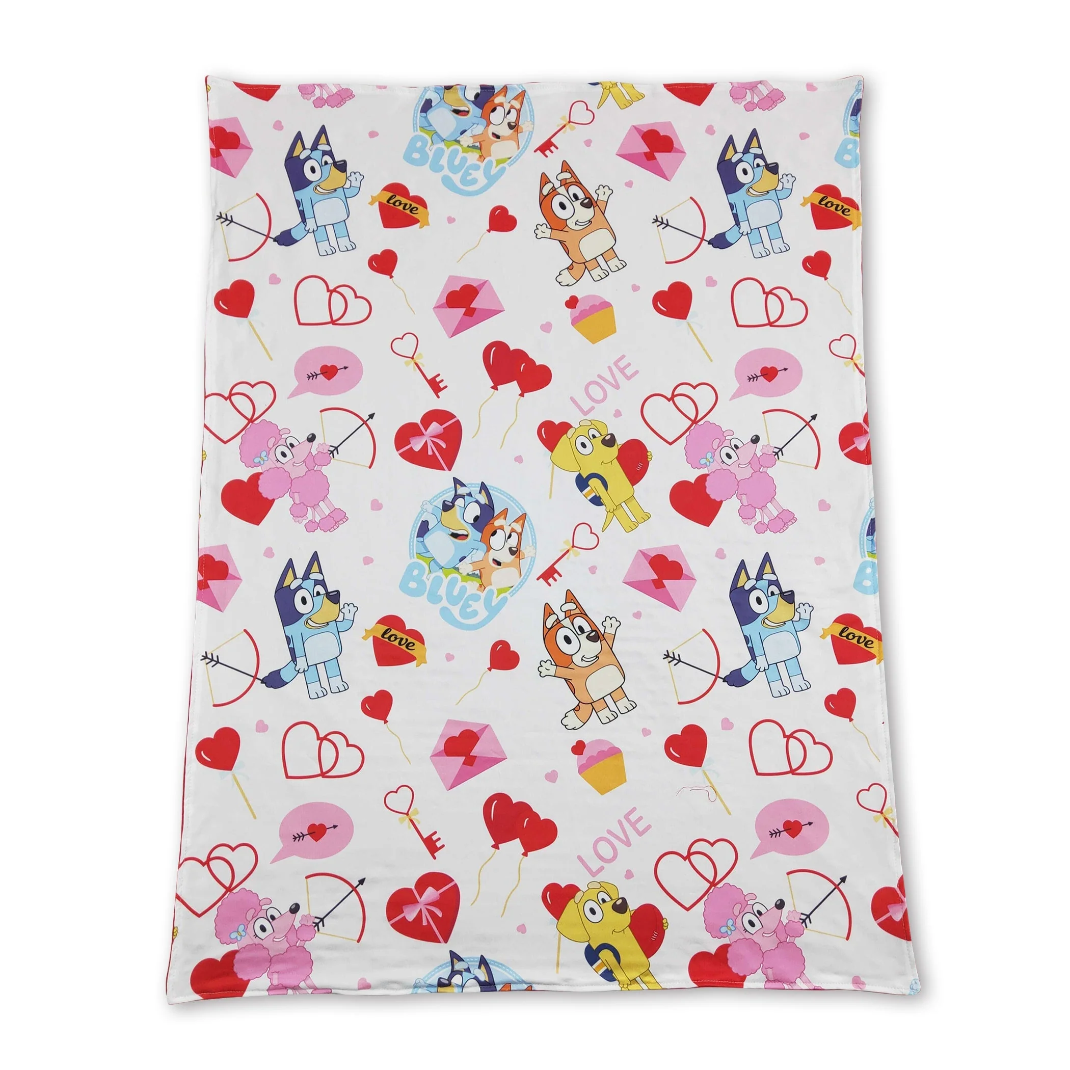 Red heart dog cute baby girls valentine's blanket - Image 2