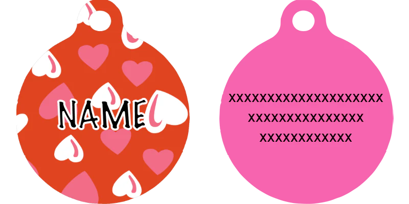 Red Hearts HD Dog ID Tag - Image 2