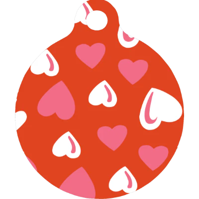 Red Hearts HD Dog ID Tag - Image 3