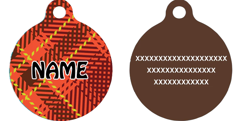 Red Kilt Plaid HD Dog ID Tag - Image 2