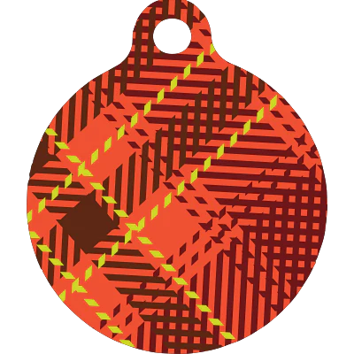 Red Kilt Plaid HD Dog ID Tag - Image 3