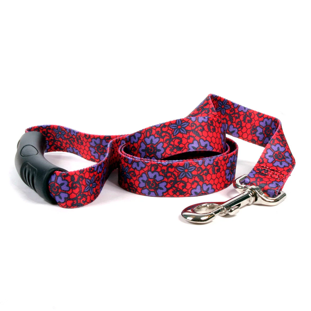 Red Lace Flowers Dog Leash - Image 3