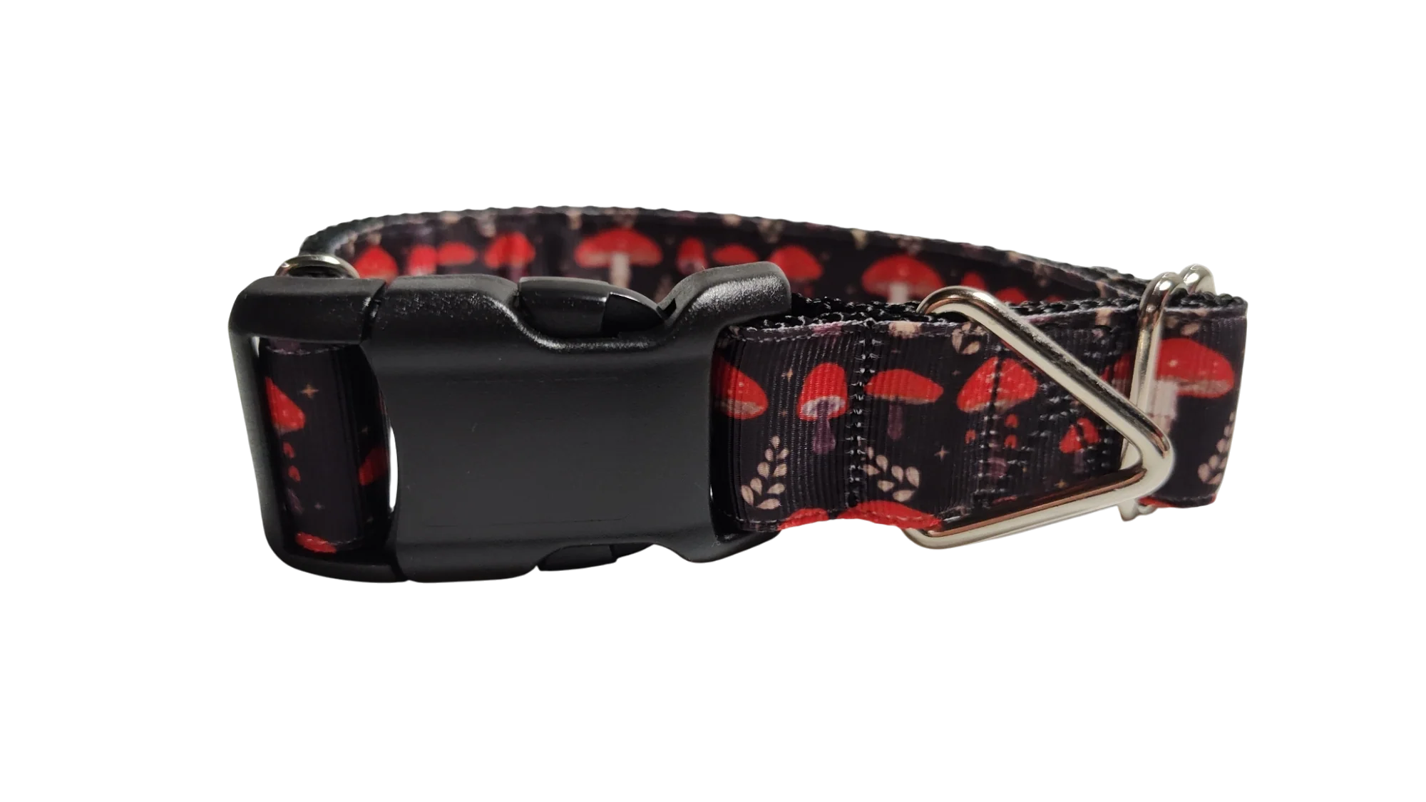 Red Mushrooms Nylon Dog Collar - Image 2