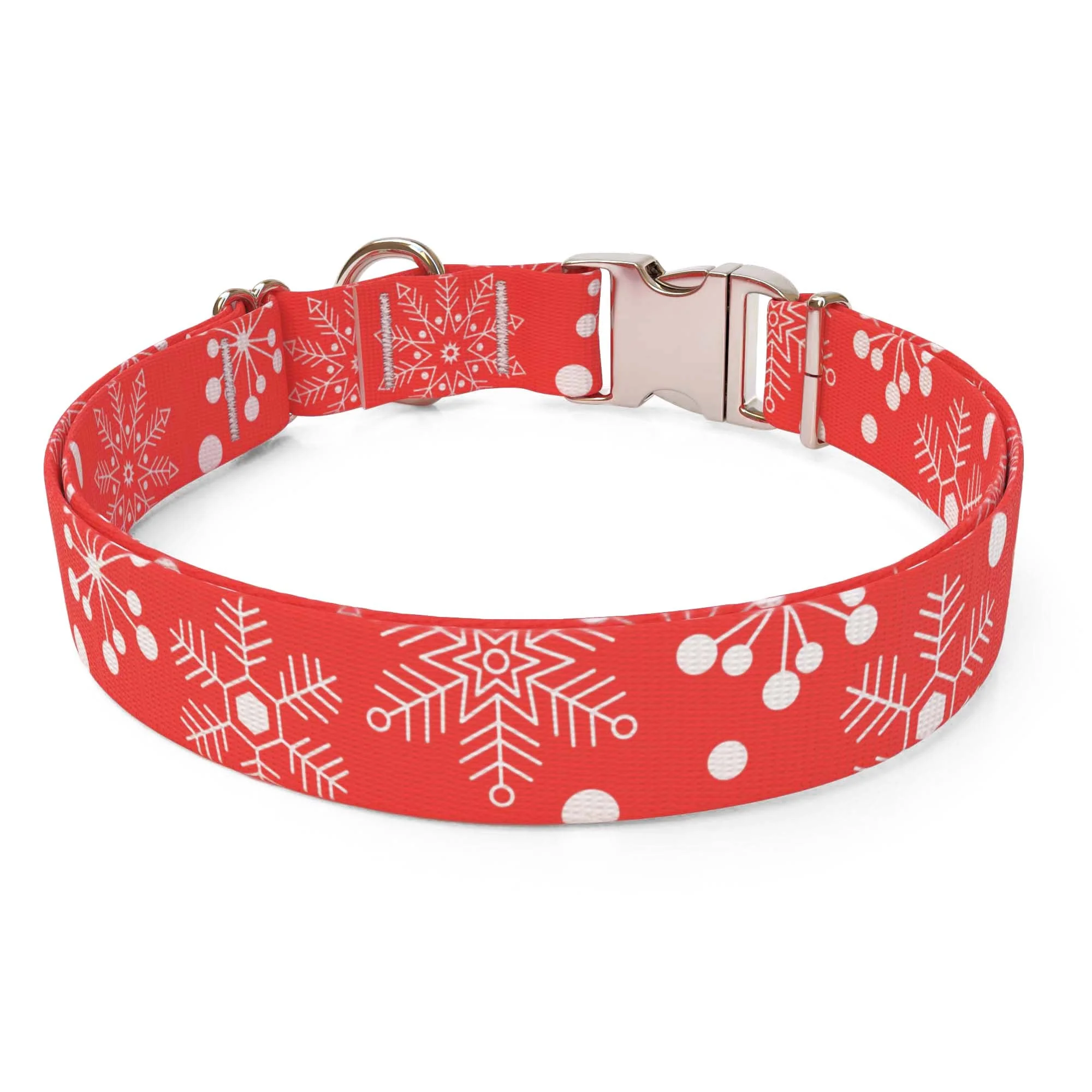 Red Snowflakes Dog Collar - Image 2