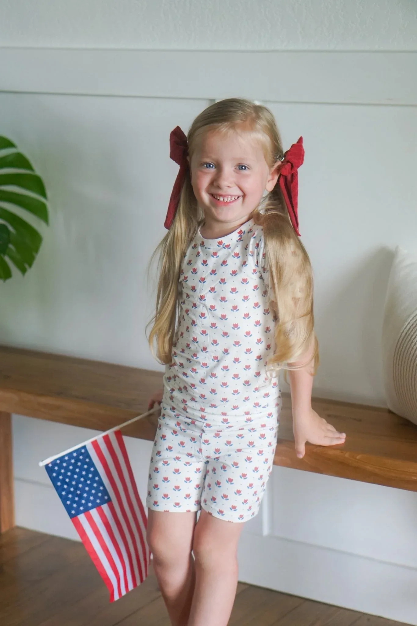 Red White & Blue Tulip 2pc Bamboo Pajamas - Image 2