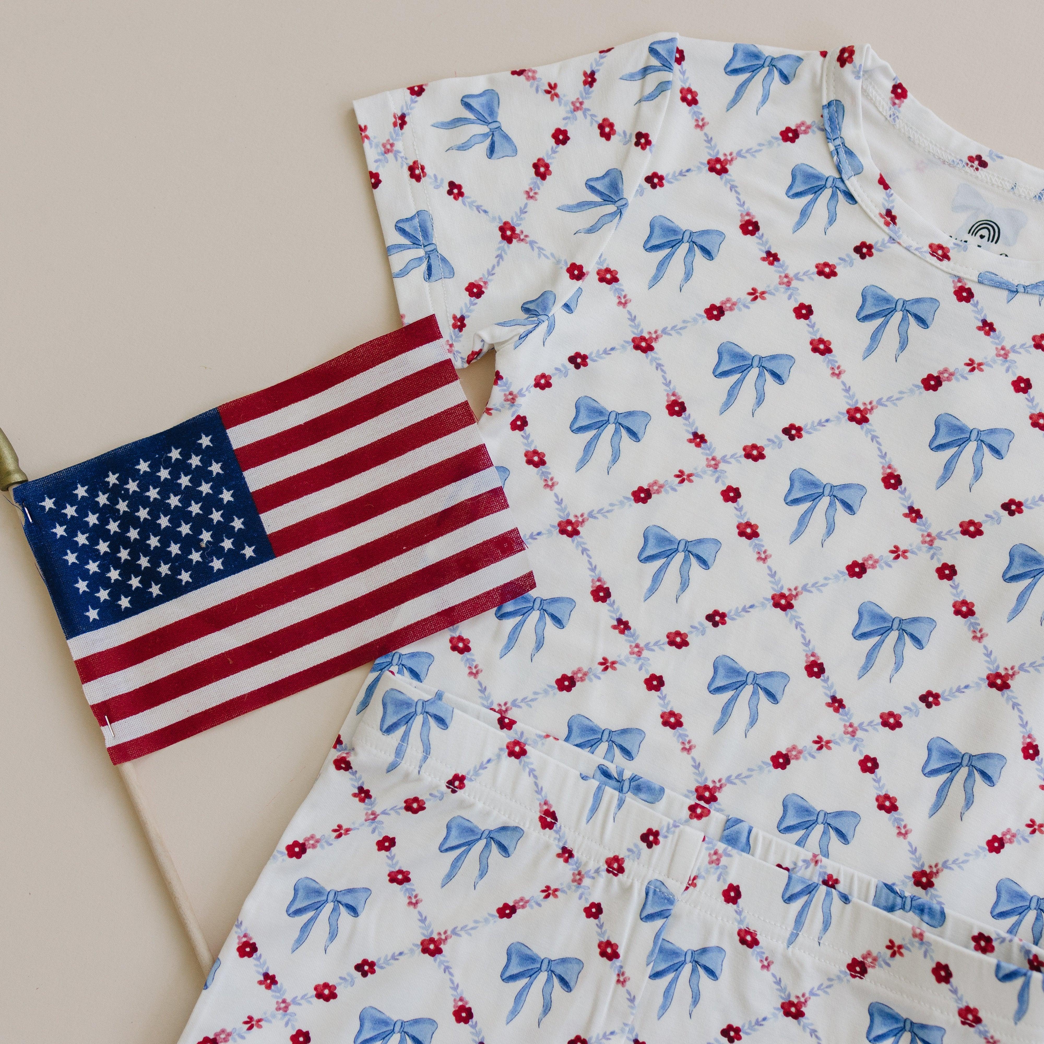 Red White & Bows 2pc Bamboo Pajamas - Image 11