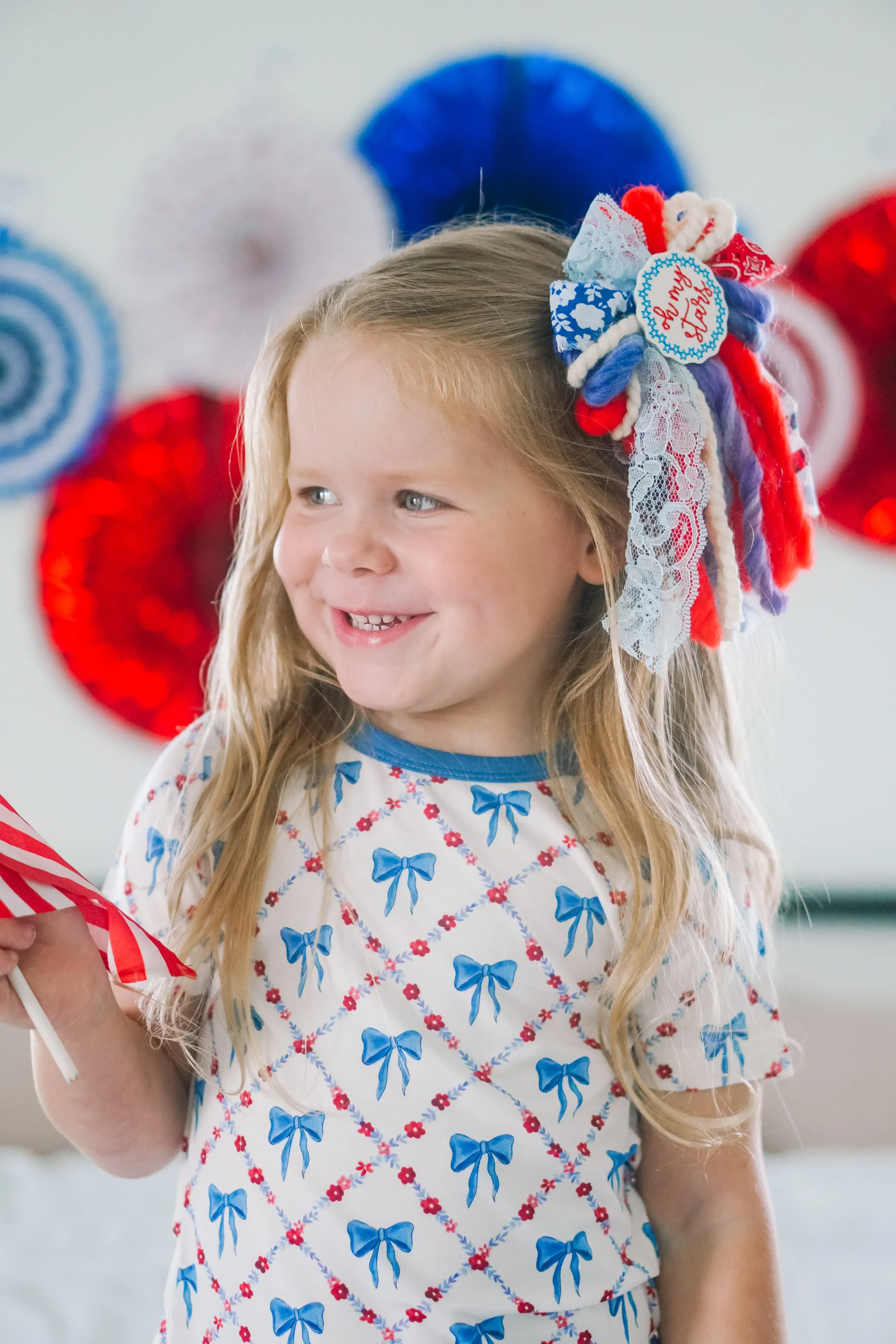 Red White & Bows 2pc Bamboo Pajamas - Image 2