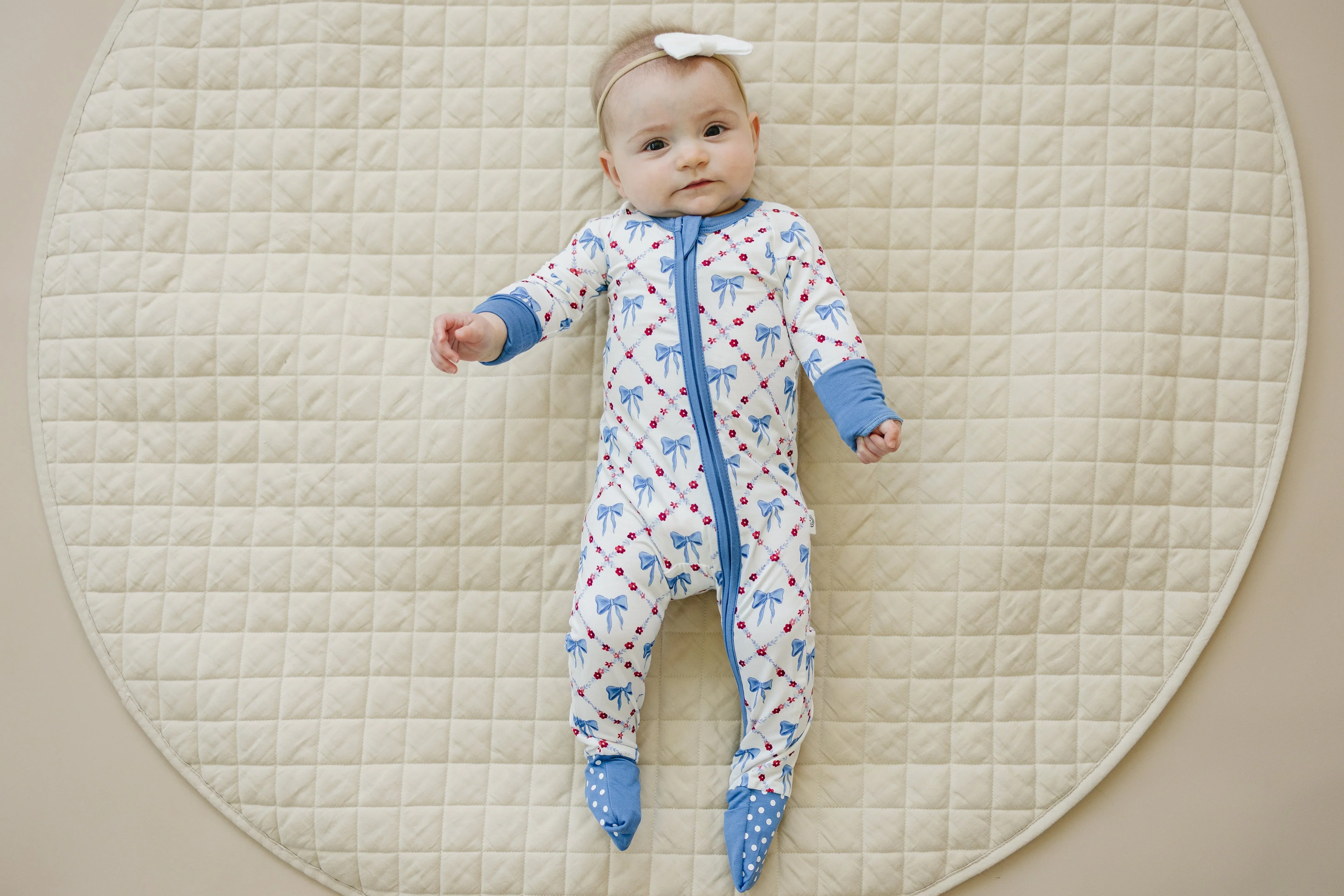 Red White & Bows Bamboo Zippy Pajamas - Image 10
