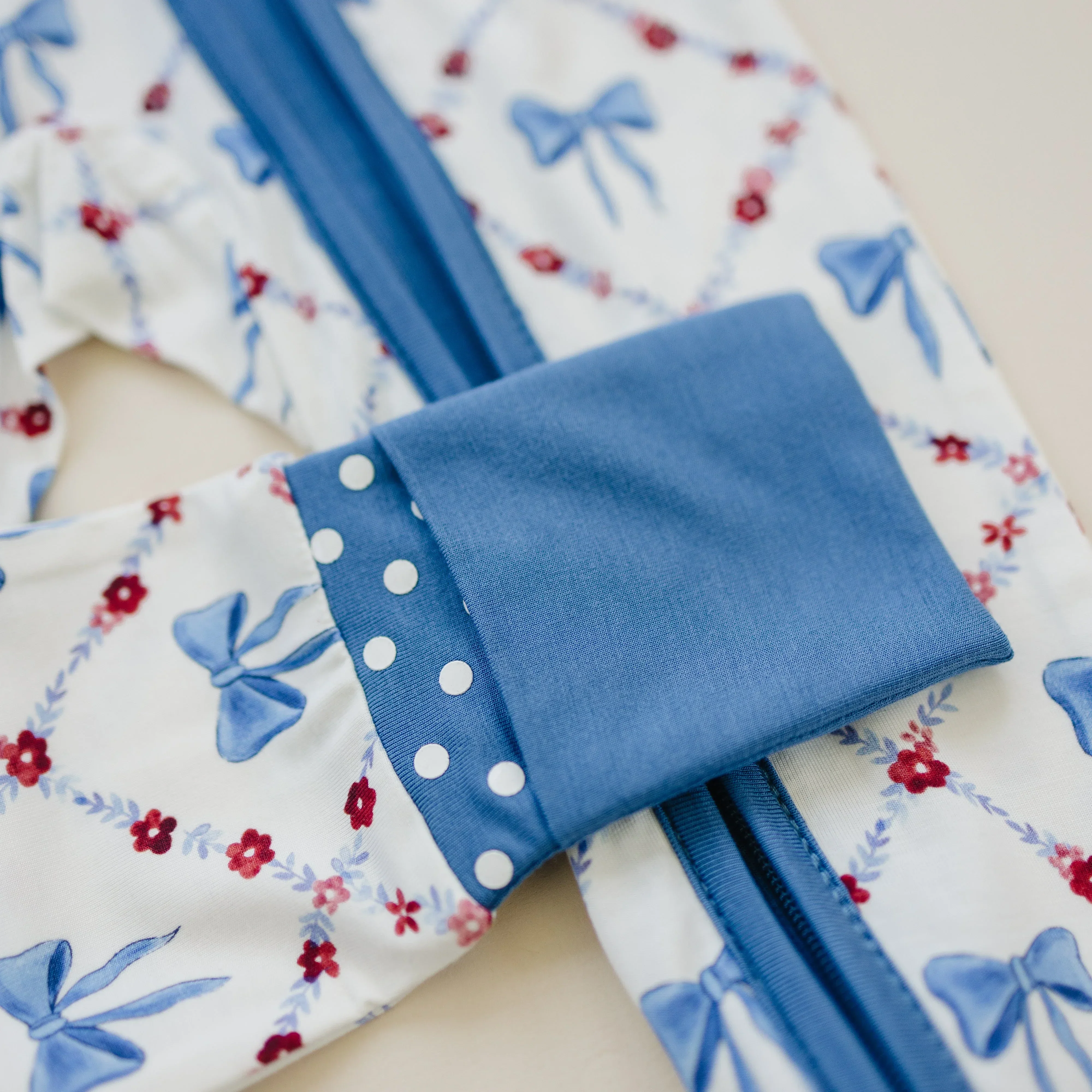 Red White & Bows Bamboo Zippy Pajamas - Image 8