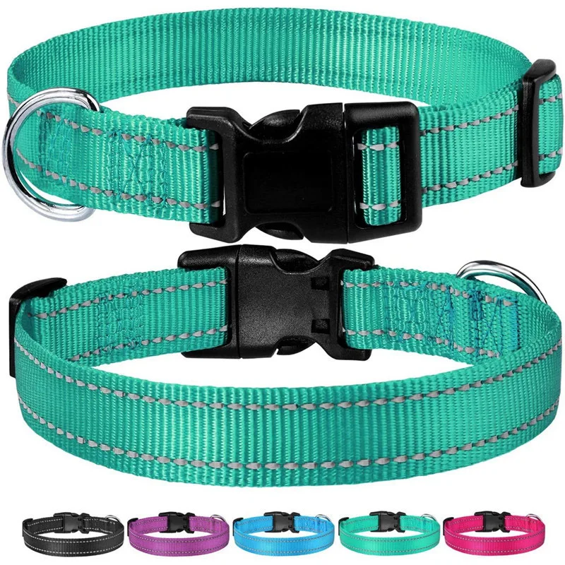 Reflective Adjustable Nylon Dog Collar Strap – Safety Traction Rope - Image 3