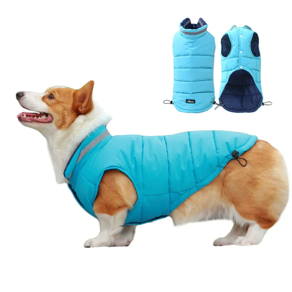 Reflective Dog Puffer Vest Winter Jacket - Image 2