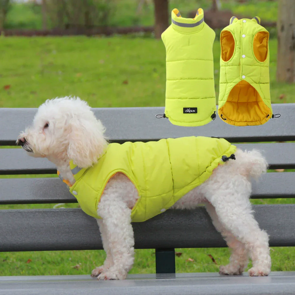 Reflective Dog Puffer Vest Winter Jacket - Image 3
