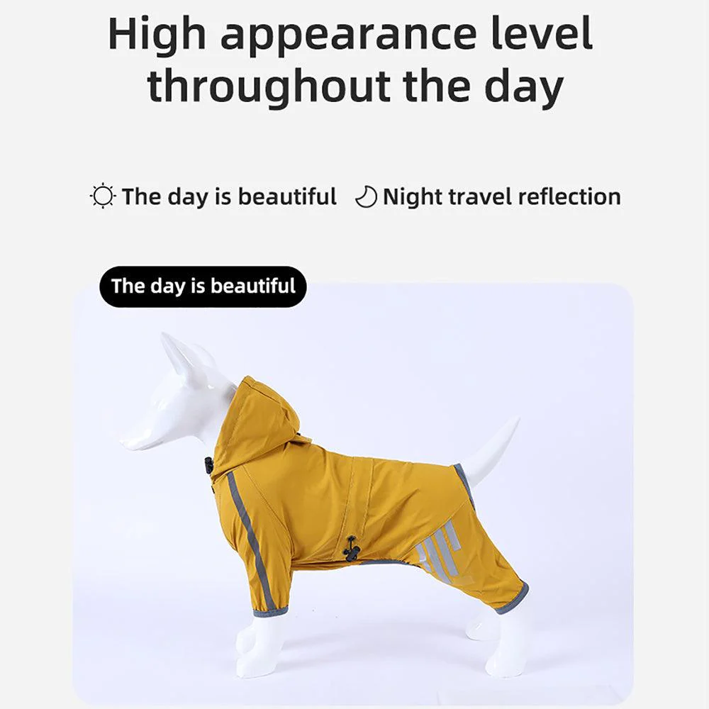Reflective Hooded Dog Raincoat - Image 8