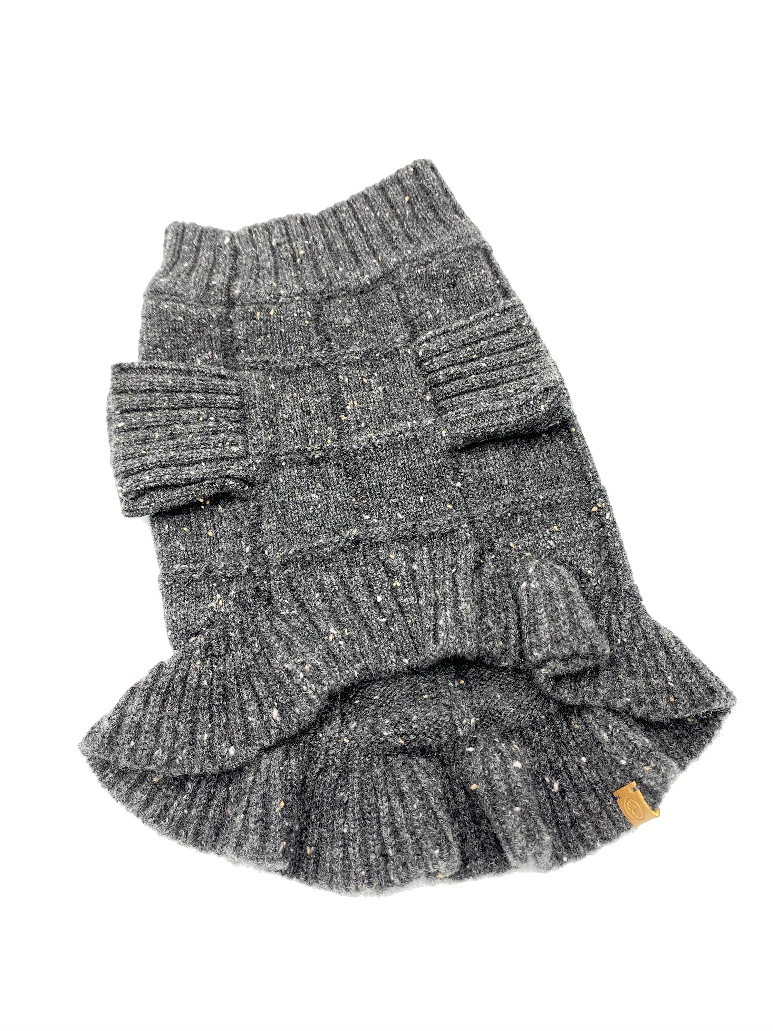 Rein Cashmere Ruffle Dress, Charcoal - Image 2