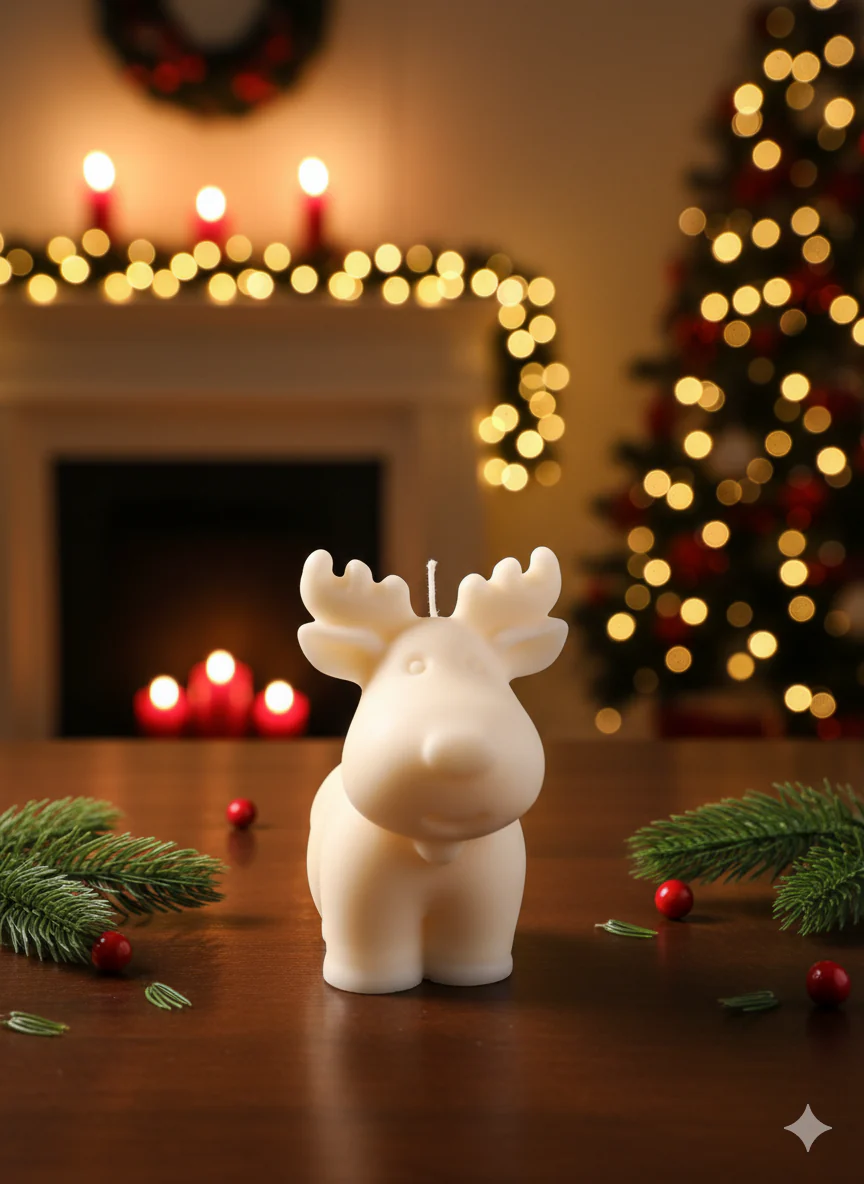 Reindeer Christmas Candle - Image 2