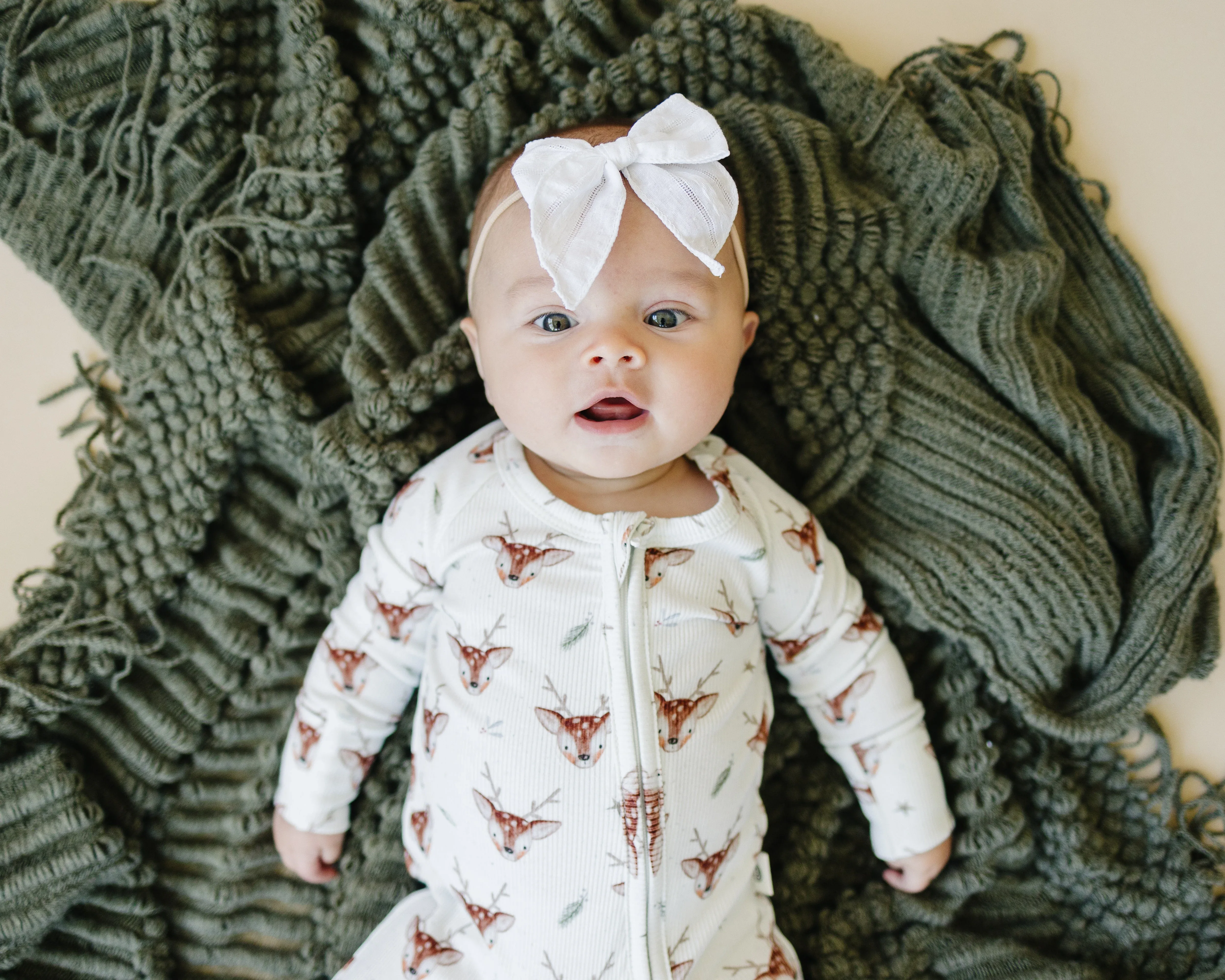 Reindeer Games Ribbed Bamboo Zippy Pajamas *NB to 3/6m left - Image 2