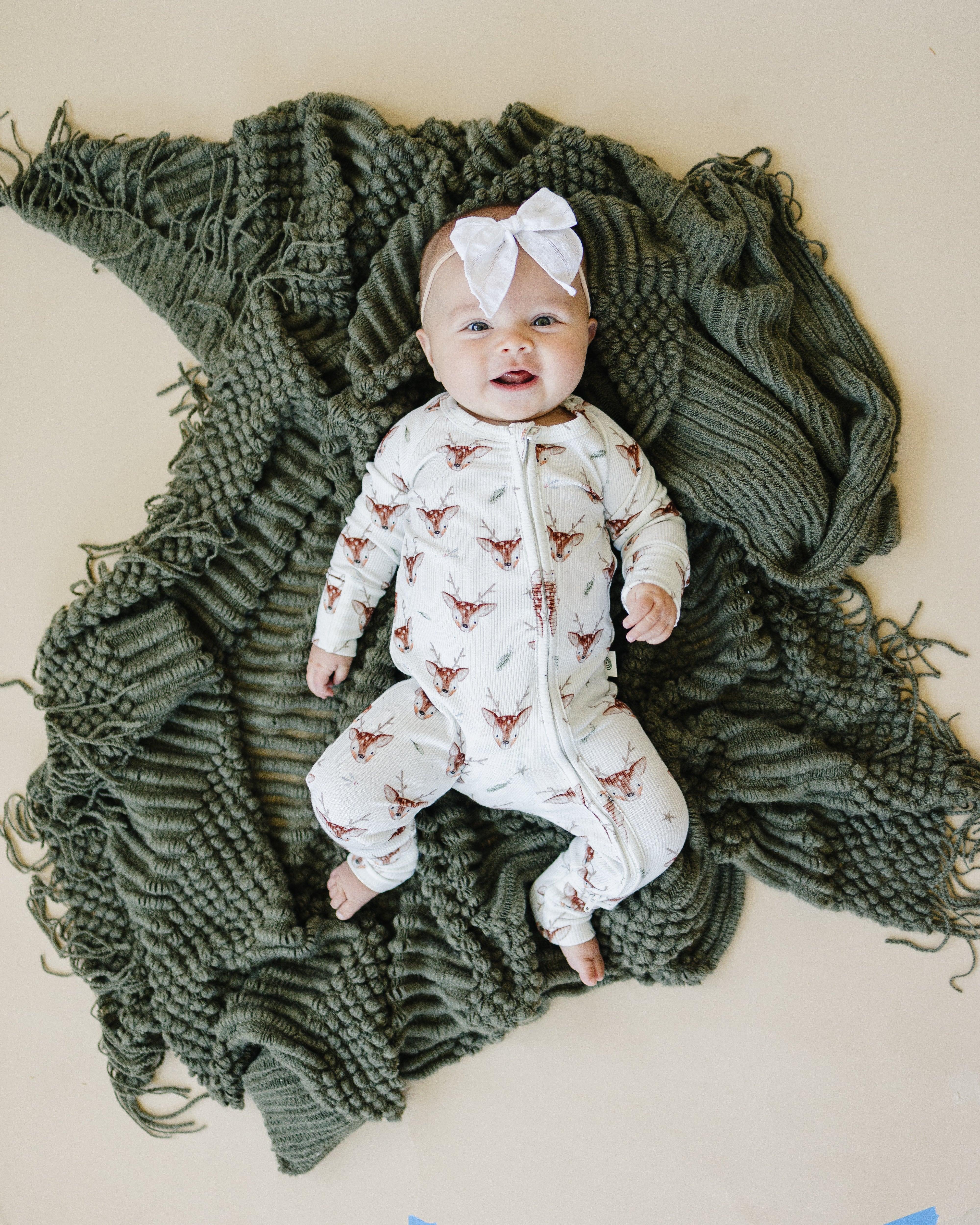 Reindeer Games Ribbed Bamboo Zippy Pajamas *NB to 3/6m left - Image 4