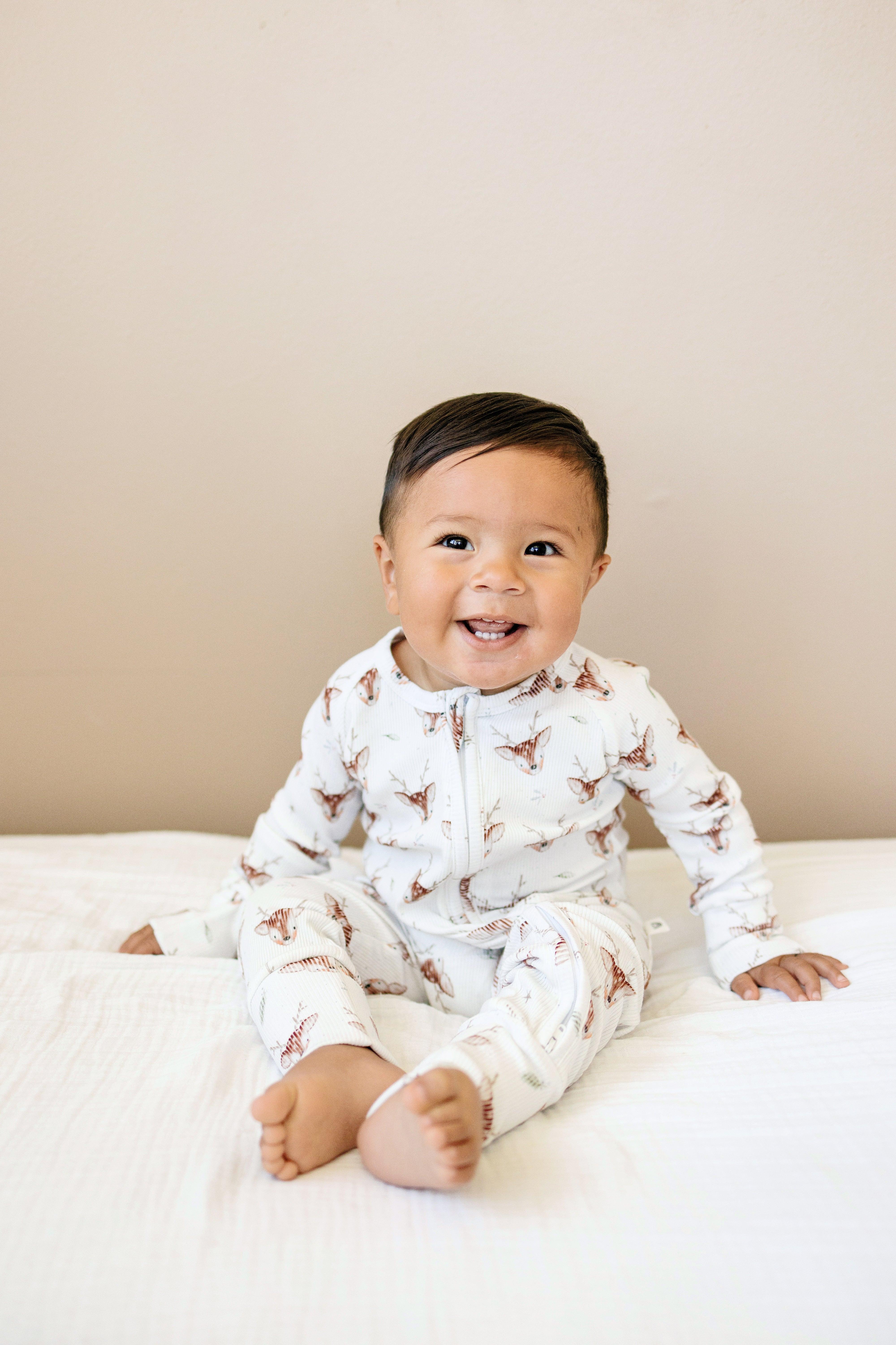 Reindeer Games Ribbed Bamboo Zippy Pajamas *NB to 3/6m left - Image 5