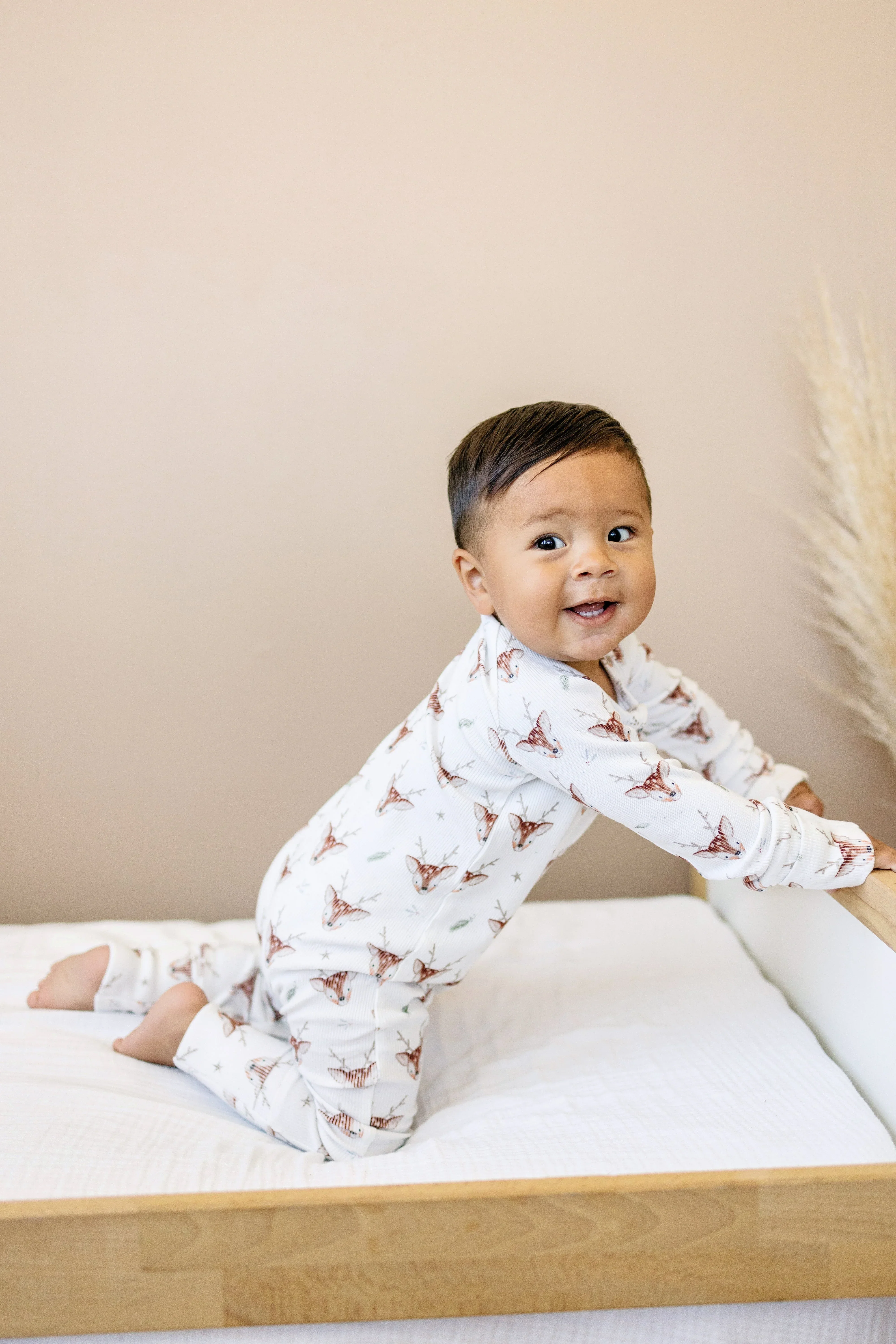 Reindeer Games Ribbed Bamboo Zippy Pajamas *NB to 3/6m left - Image 6