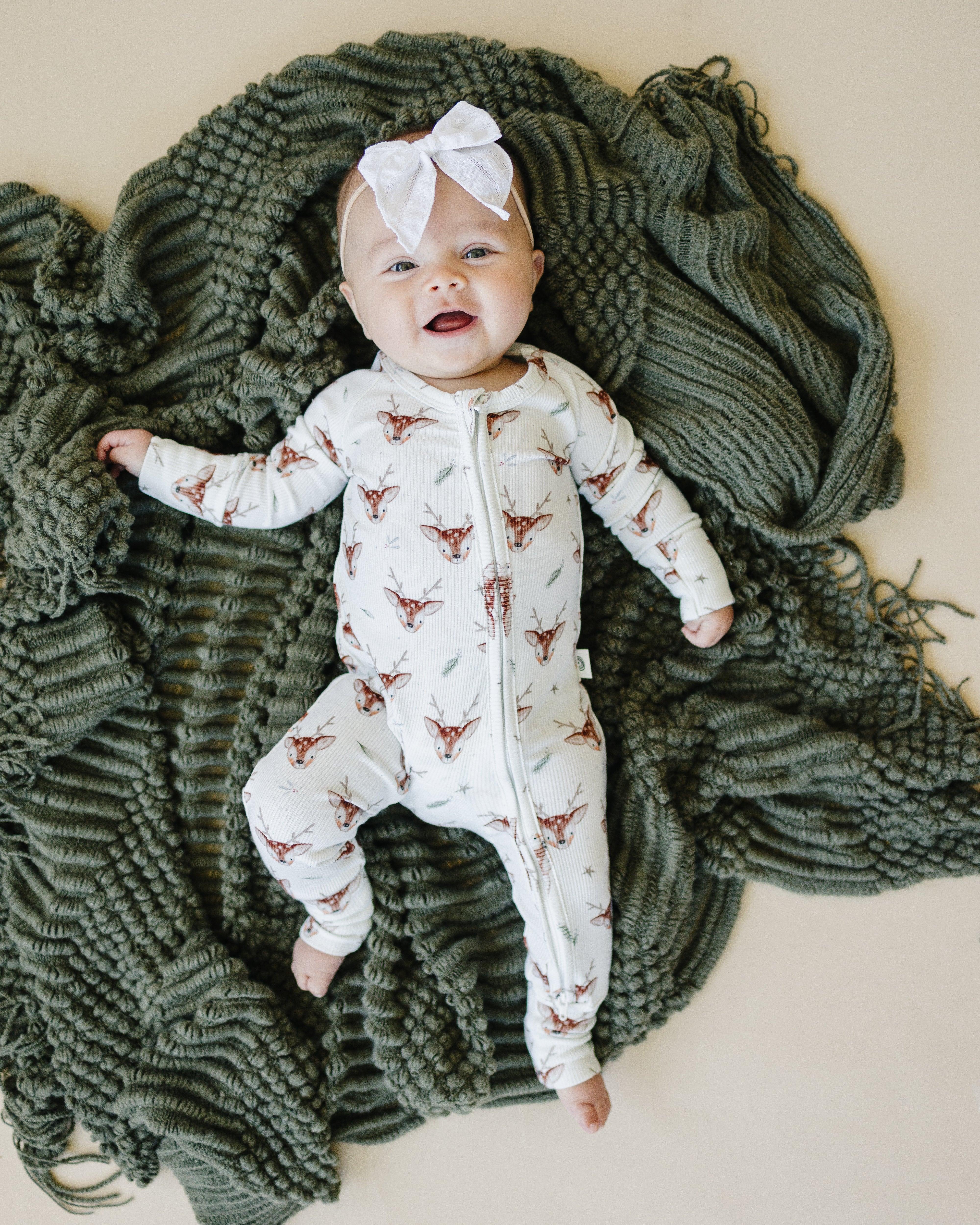 Reindeer Games Ribbed Bamboo Zippy Pajamas *NB to 3/6m left - Image 7