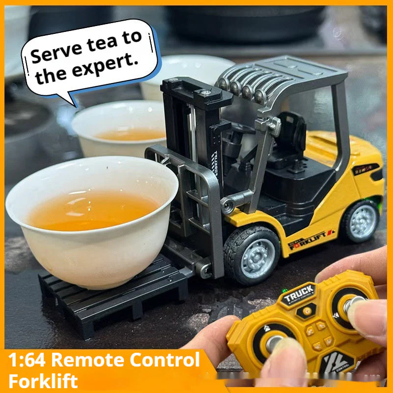 Remote Control Mini Forklift Desktop Alloy Engineering Remote Car Model - Image 2
