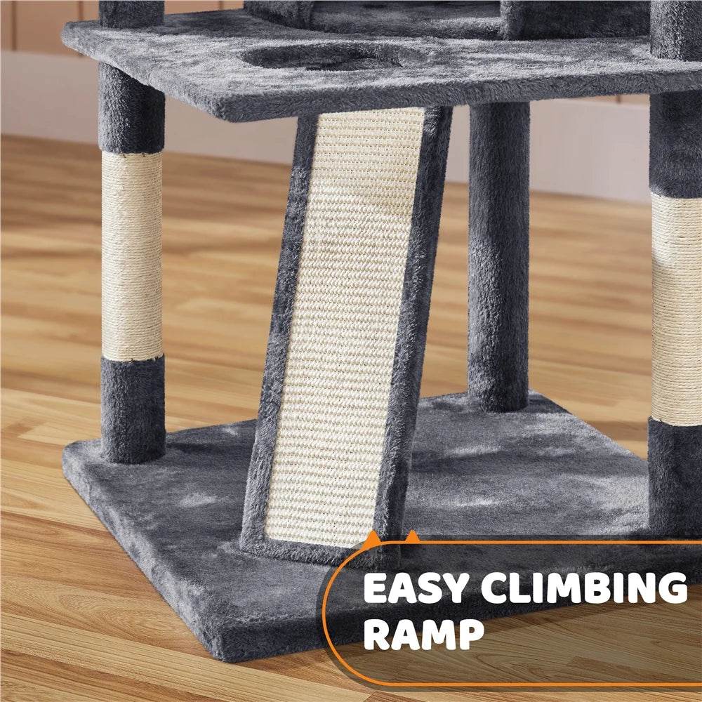 Renwick 69in Large Cat Tree Tower with Condos &amp; Scratching Board - Dark Gray - Image 6