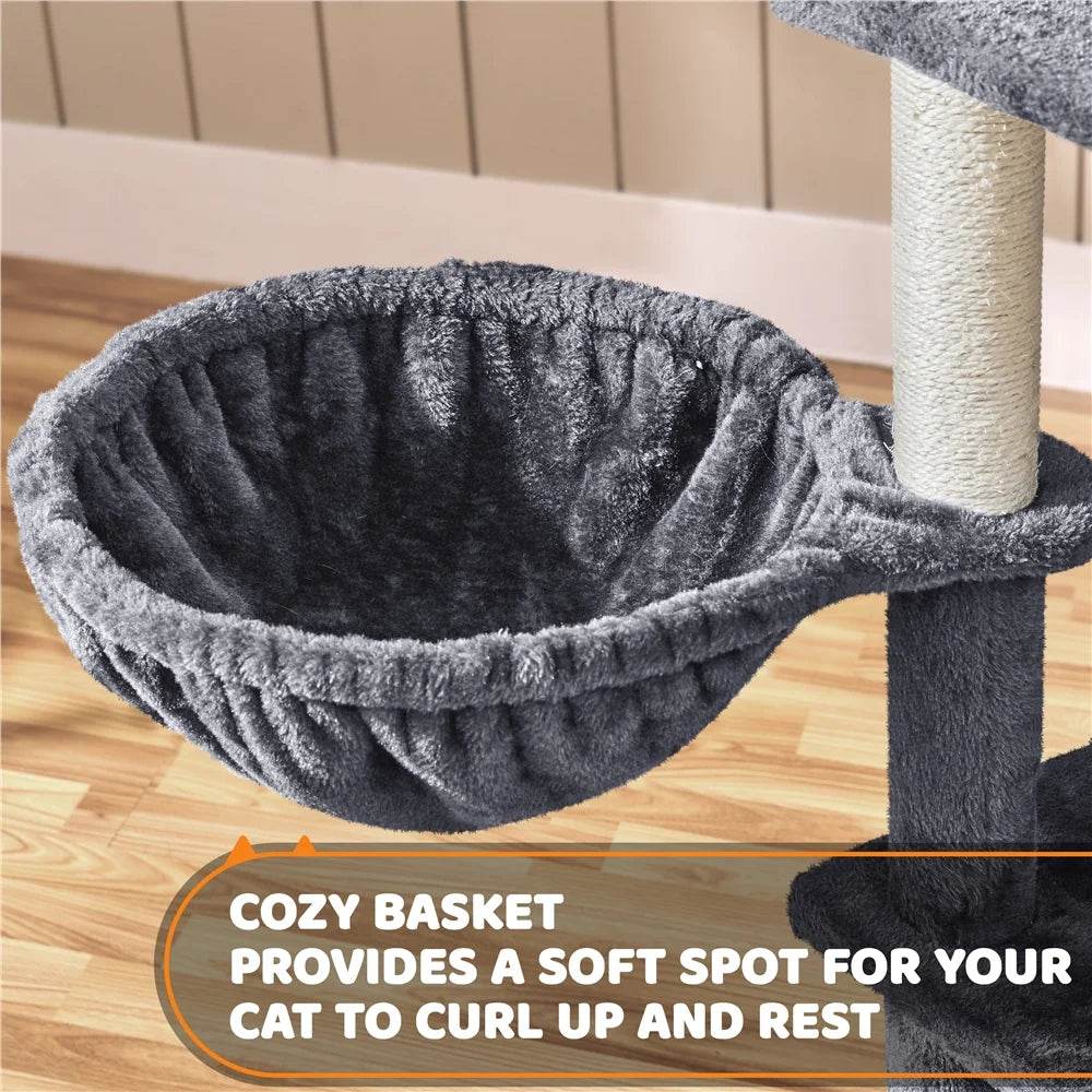 Renwick 69in Large Cat Tree Tower with Condos &amp; Scratching Board - Dark Gray - Image 7
