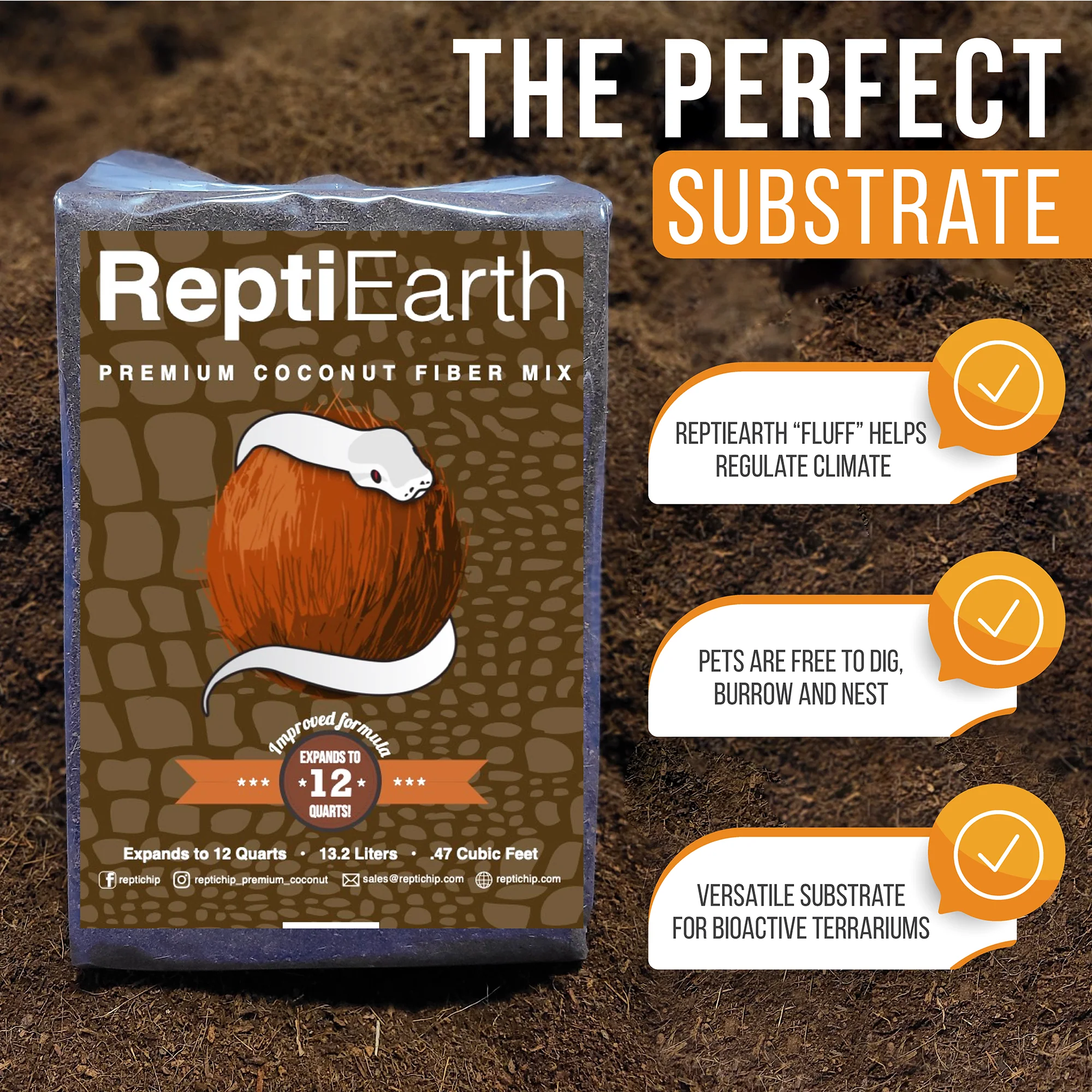 ReptiEarth Fine Coconut Fiber Mix; Ready to Use - Image 4