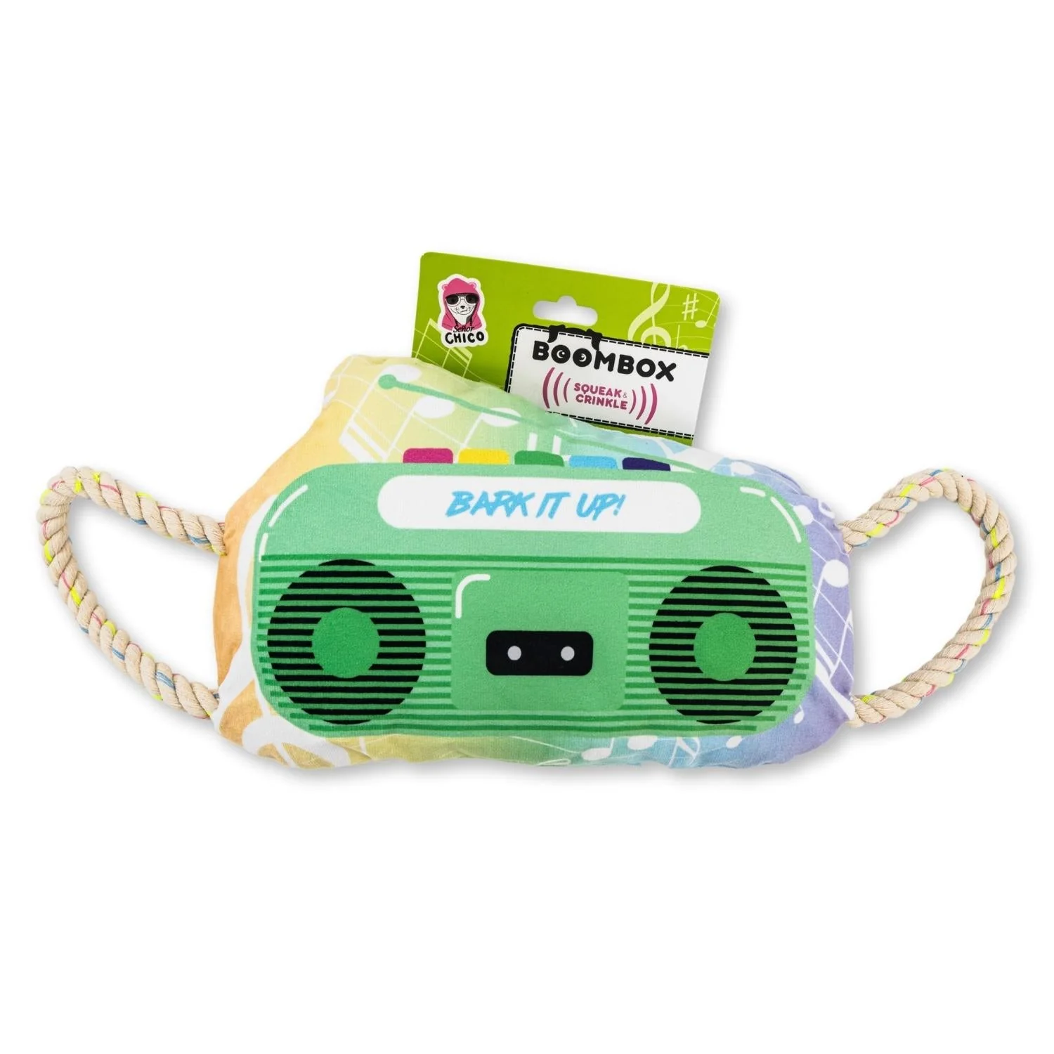 Retro Boombox Plush Dog Toy – with Squeaker & Crinkle Paper for Fun Play - Image 2