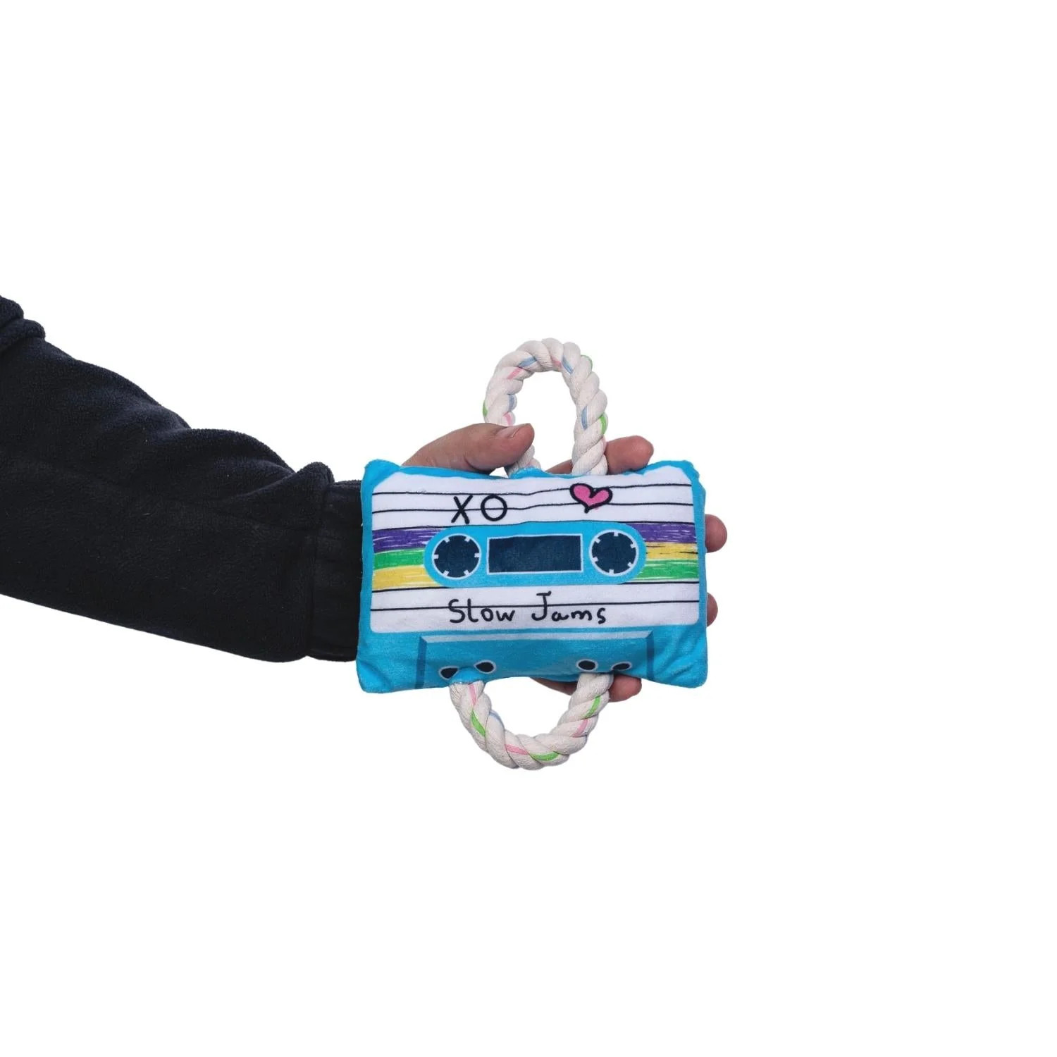 Retro Cassette Tape Plush Dog Toy – with Squeaker & Crinkle Paper for Fun Play - Image 5