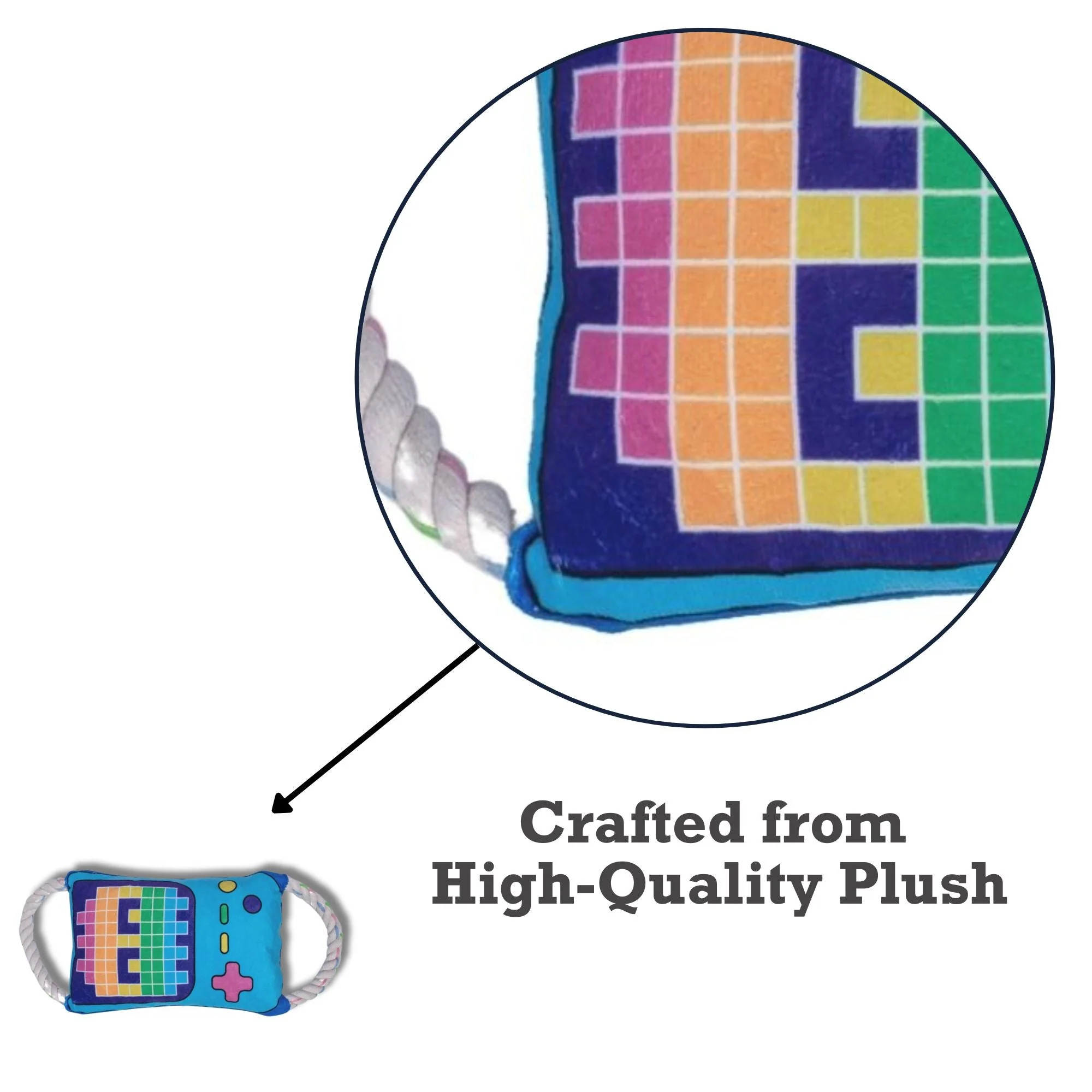 Retro Gamer Plush Dog Toy – with Squeaker & Crinkle Paper for Fun Play - Image 5