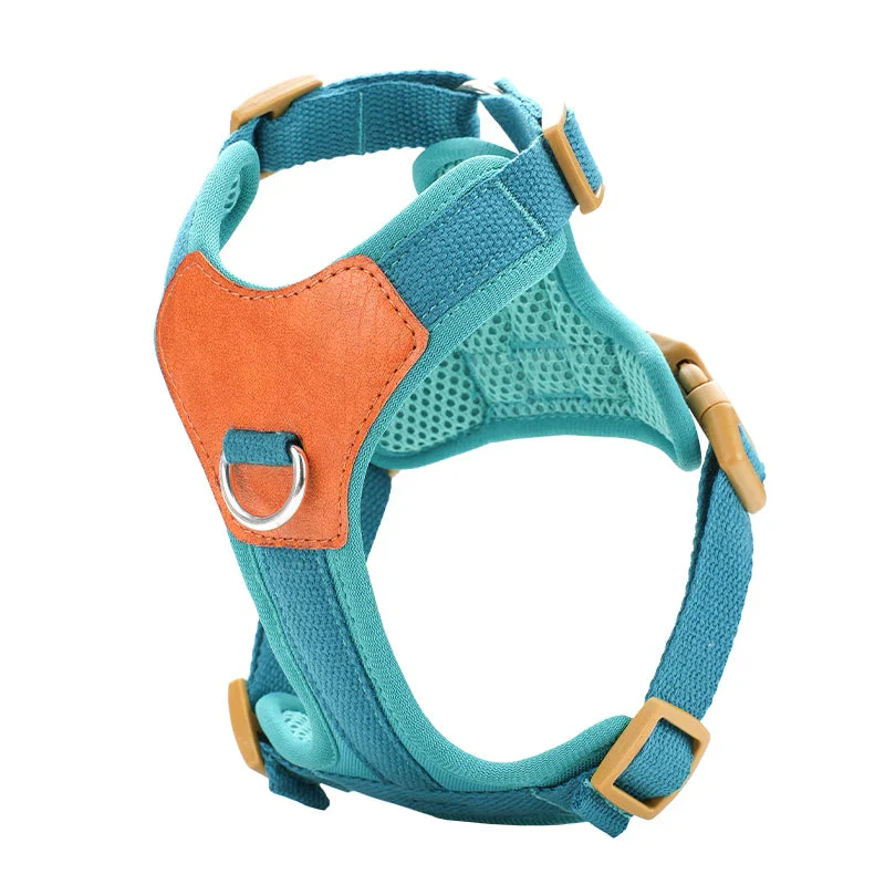 Retro Pet Harness - Adjustable PU Leather & Mesh - Image 10