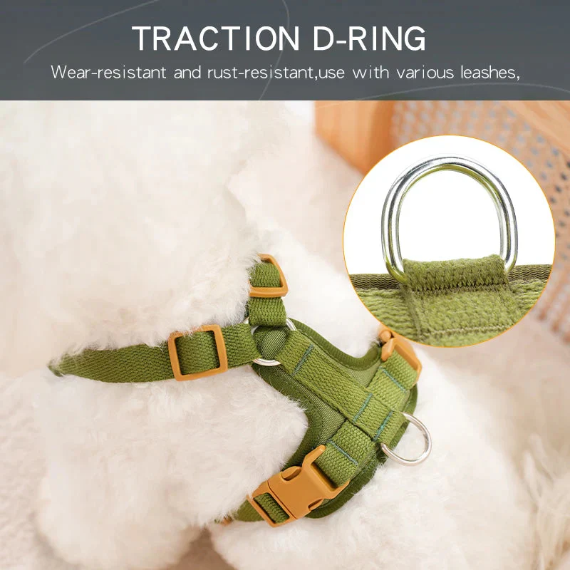 Retro Pet Harness - Adjustable PU Leather & Mesh - Image 2