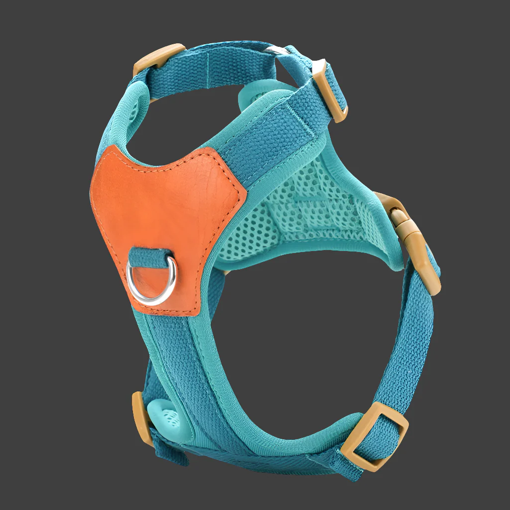 Retro Pet Harness - Adjustable PU Leather & Mesh - Image 3