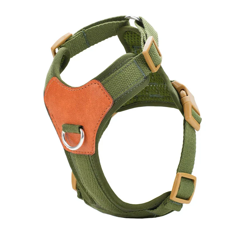 Retro Pet Harness - Adjustable PU Leather & Mesh - Image 4