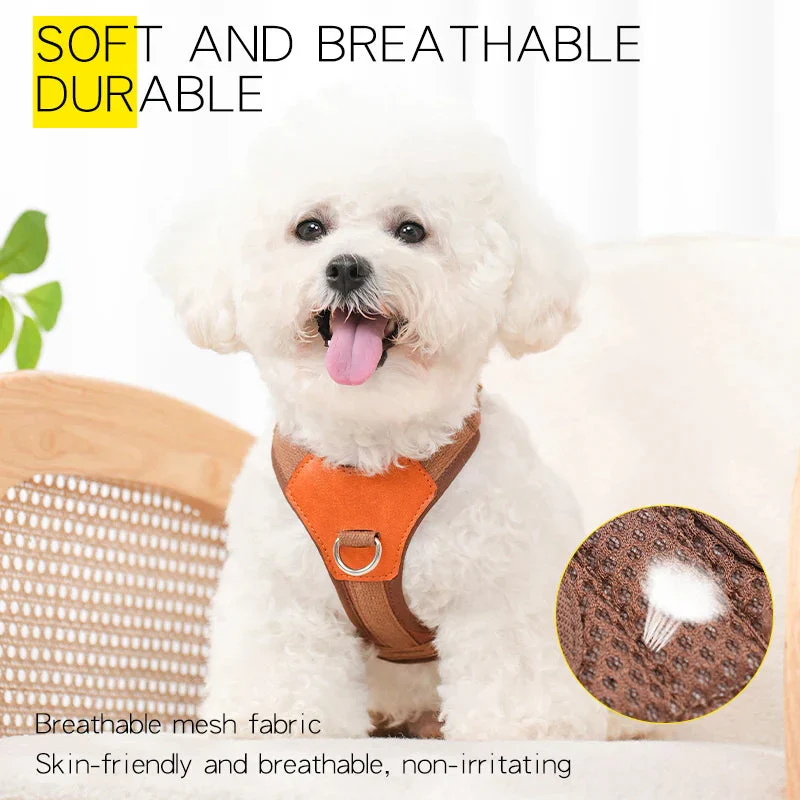 Retro Pet Harness - Adjustable PU Leather & Mesh - Image 6