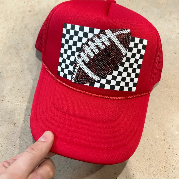 Retro Sequin Football Trucker - Image 4