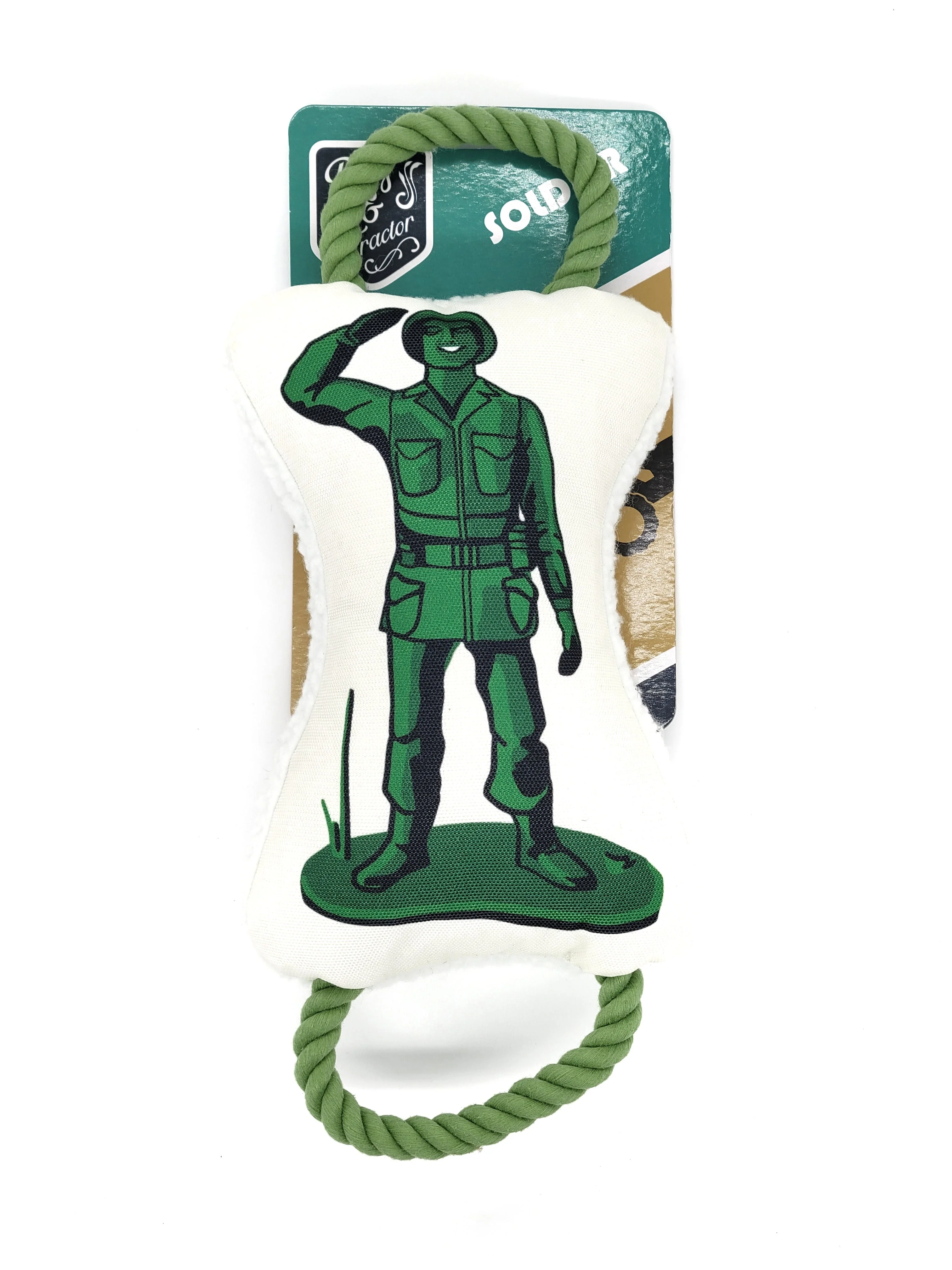 Retro Soldier with Squeaker & Crinkle Paper Plush Dog Toy - Image 2