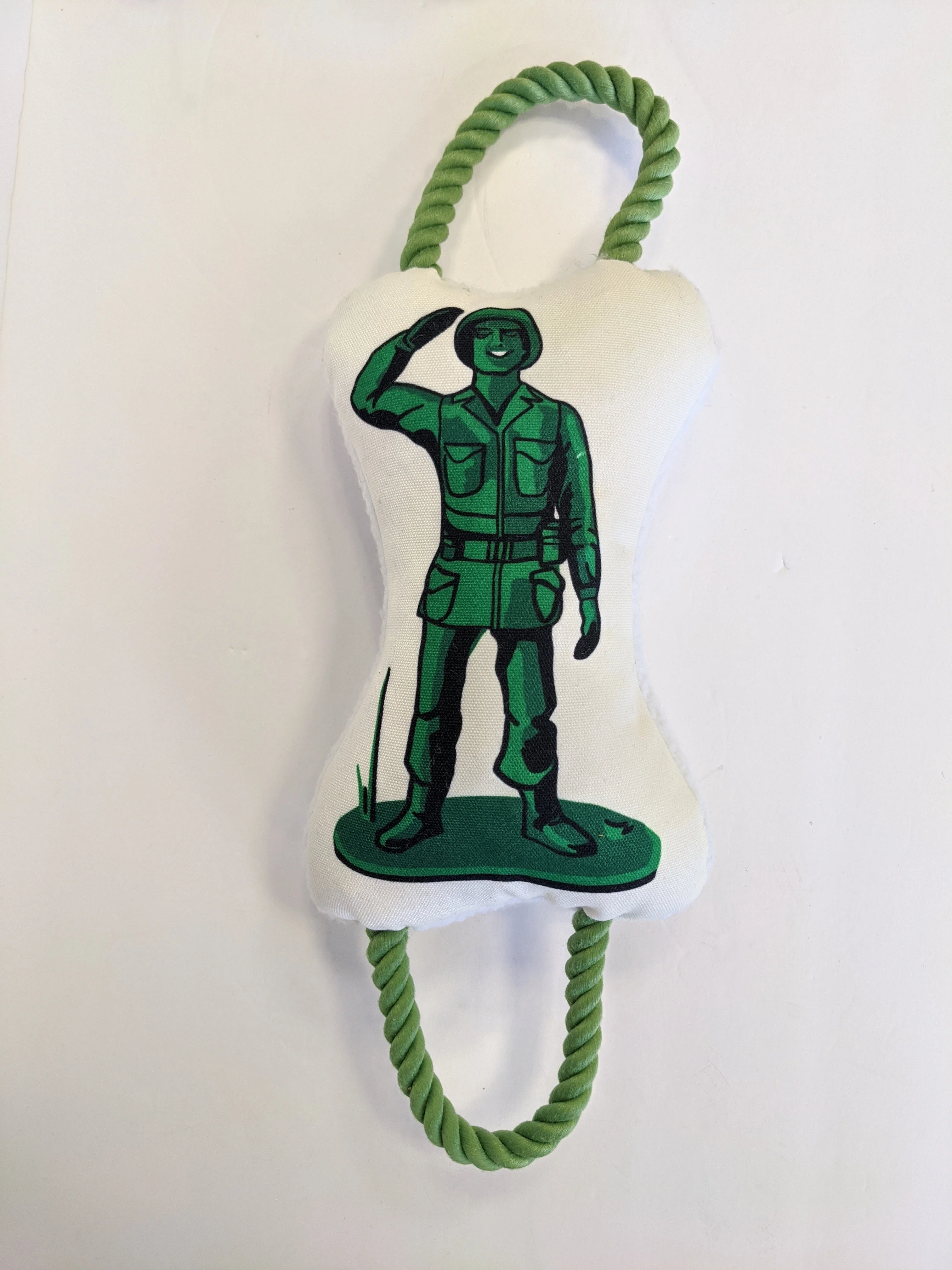 Retro Soldier with Squeaker & Crinkle Paper Plush Dog Toy - Image 3